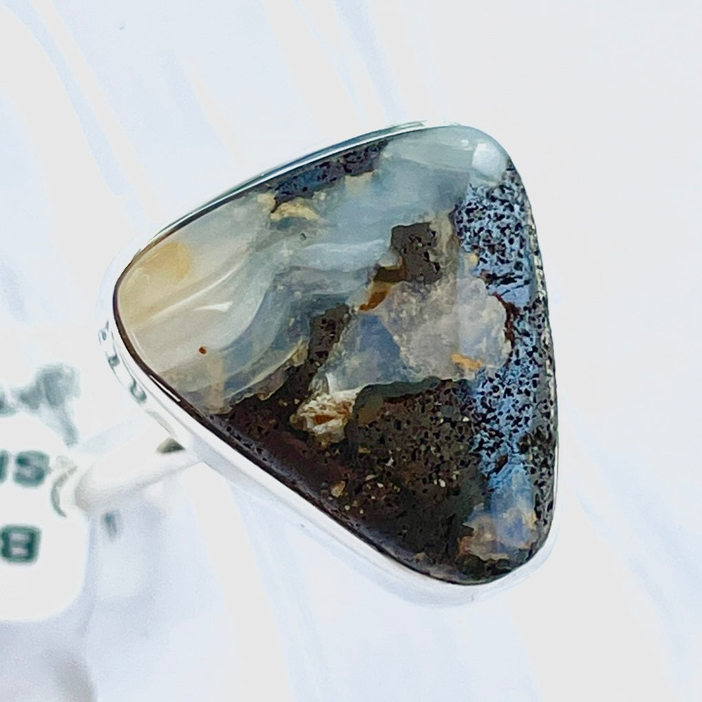 Boulder Opal (AUS Natural) St.Silver925 Ring - OR12