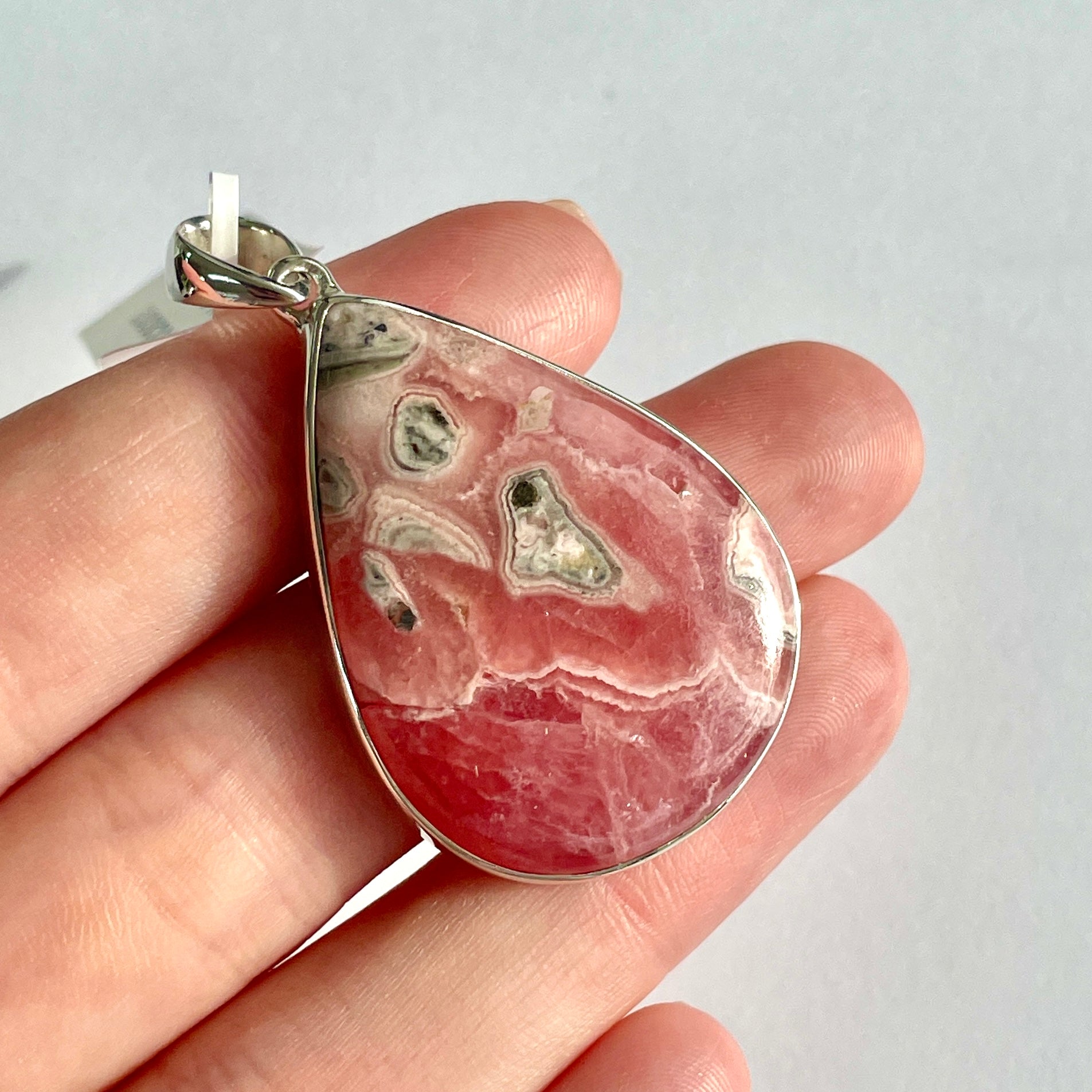 Rhodochrosite St. Silver Pendant-LRG-SP142