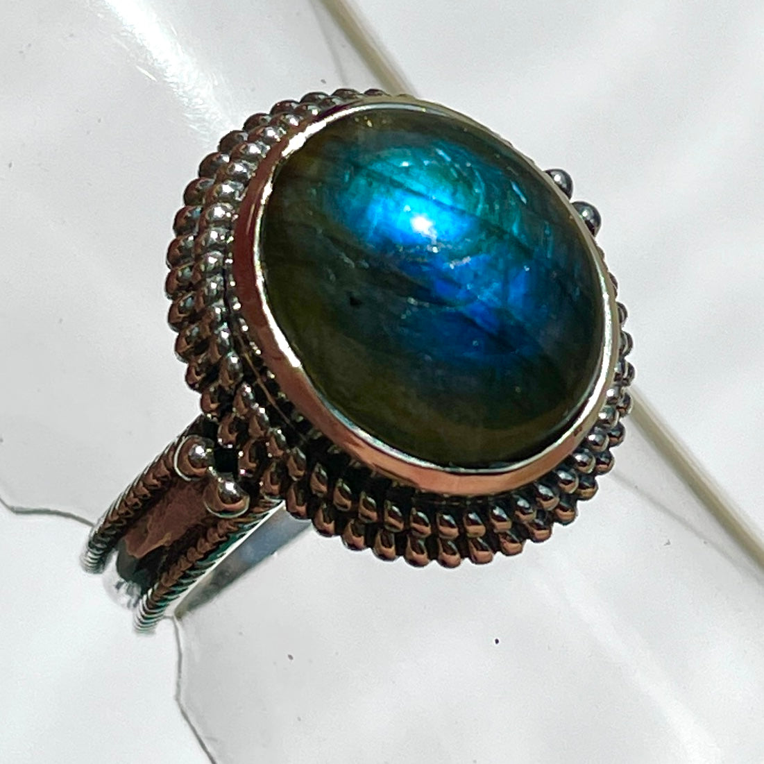 Labradorite St.Silver Ring - SR7 Size 7
