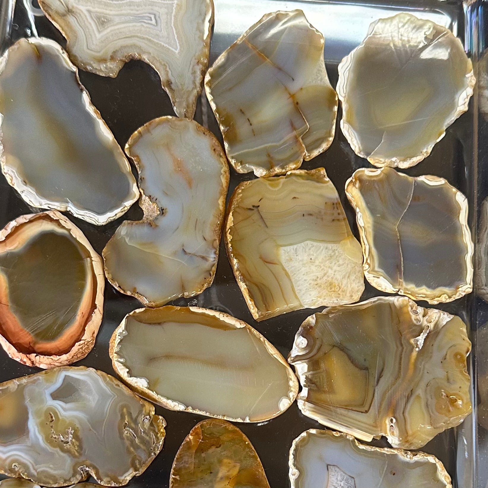 Agate Slice - Beige - 1pc