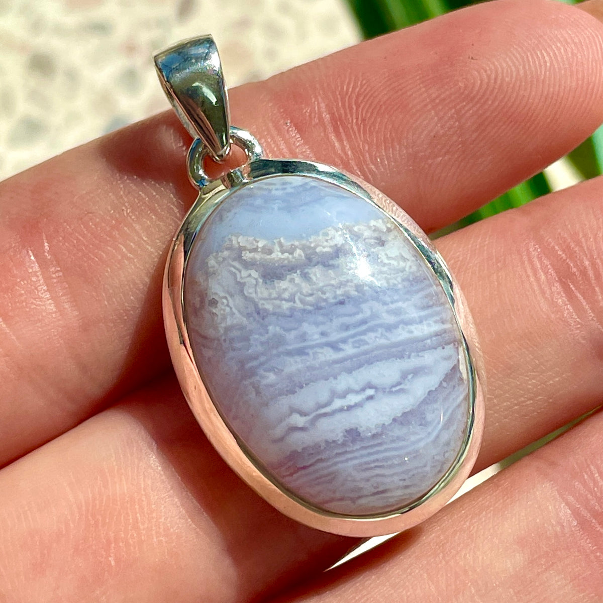 Blue Lace St.Silver Pendant - SP168