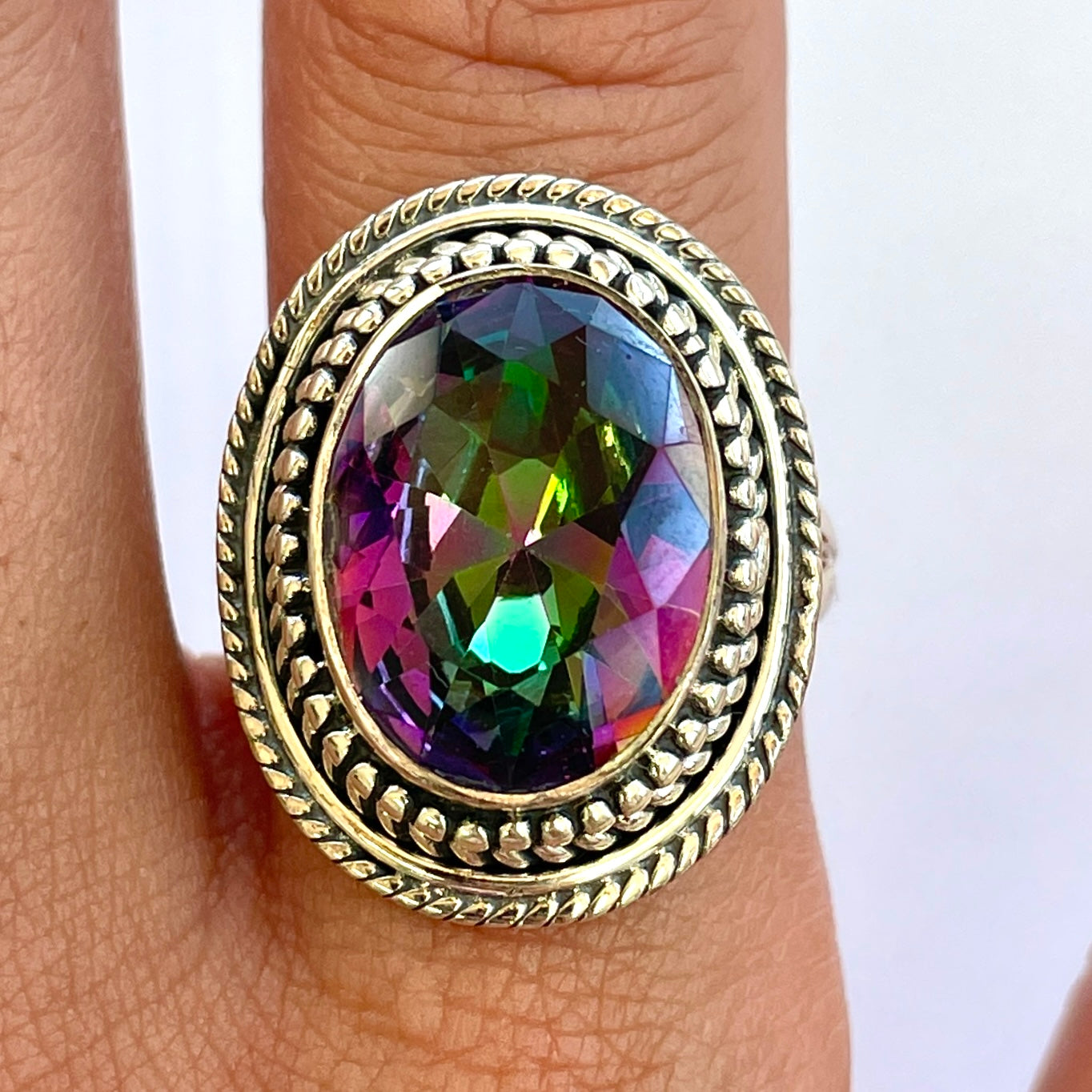 Mystic Quartz Sterling Silver Ring - MQ12