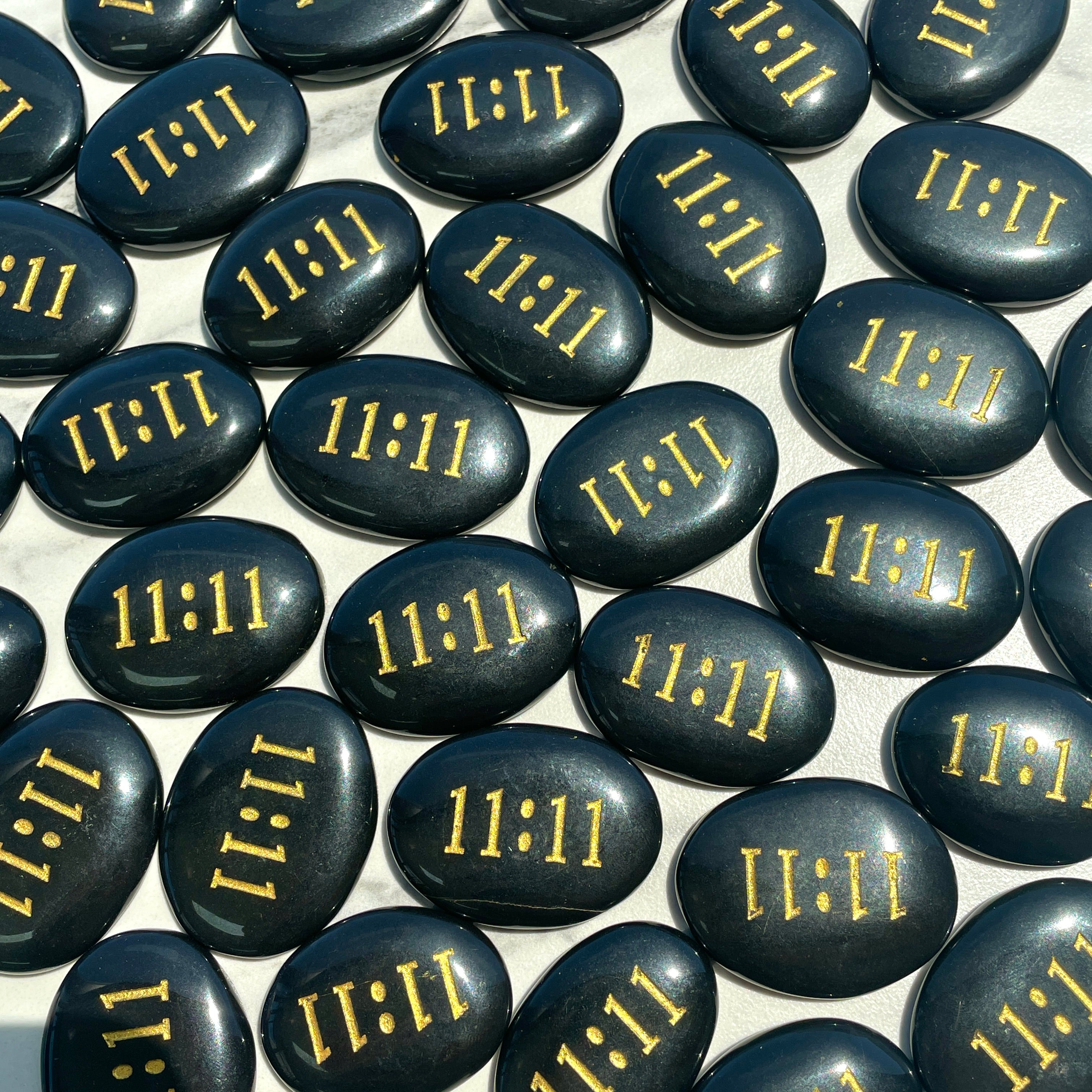11:11 Palm Stone - Black Agate