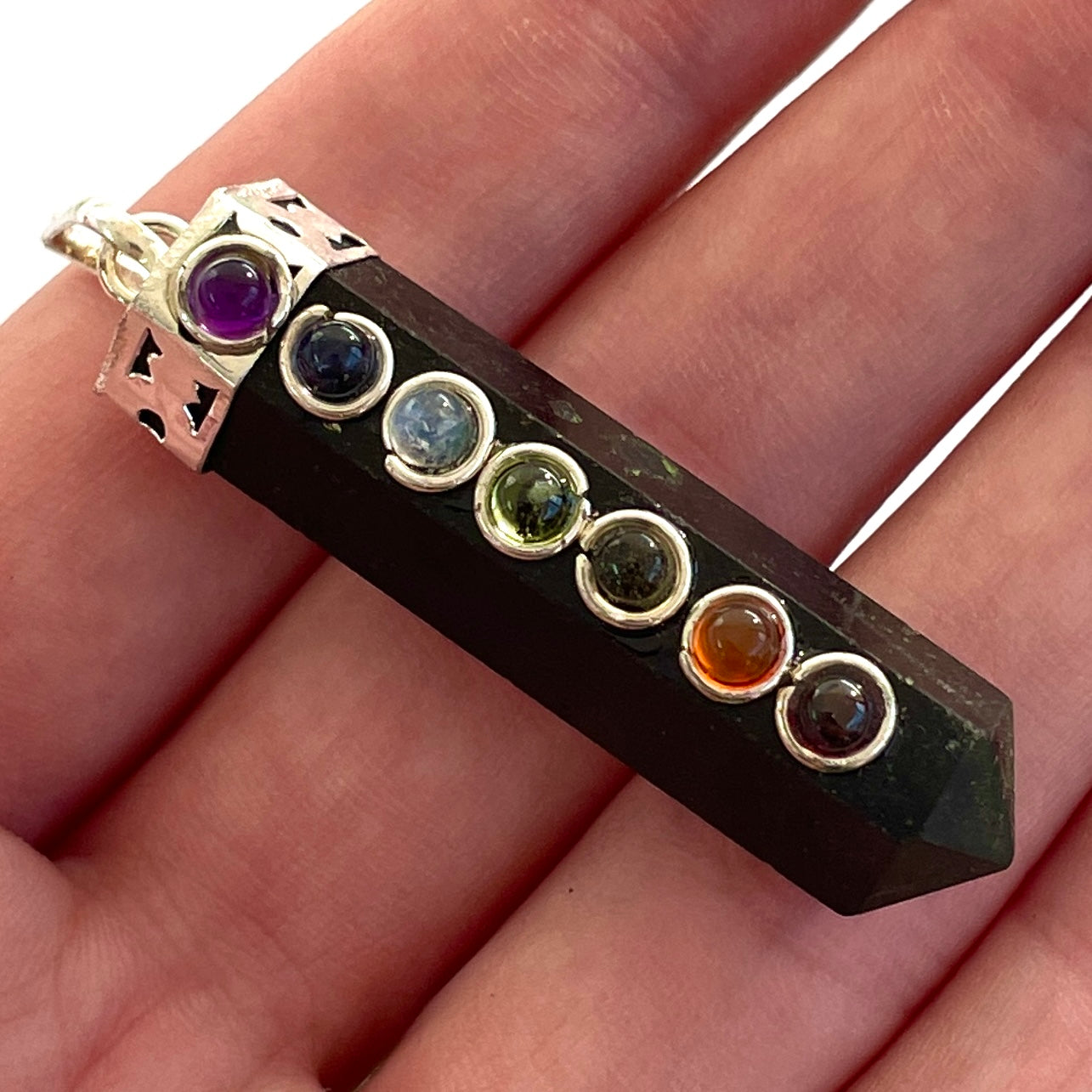 Black Tourmaline - Chakra Cap Point Pendant