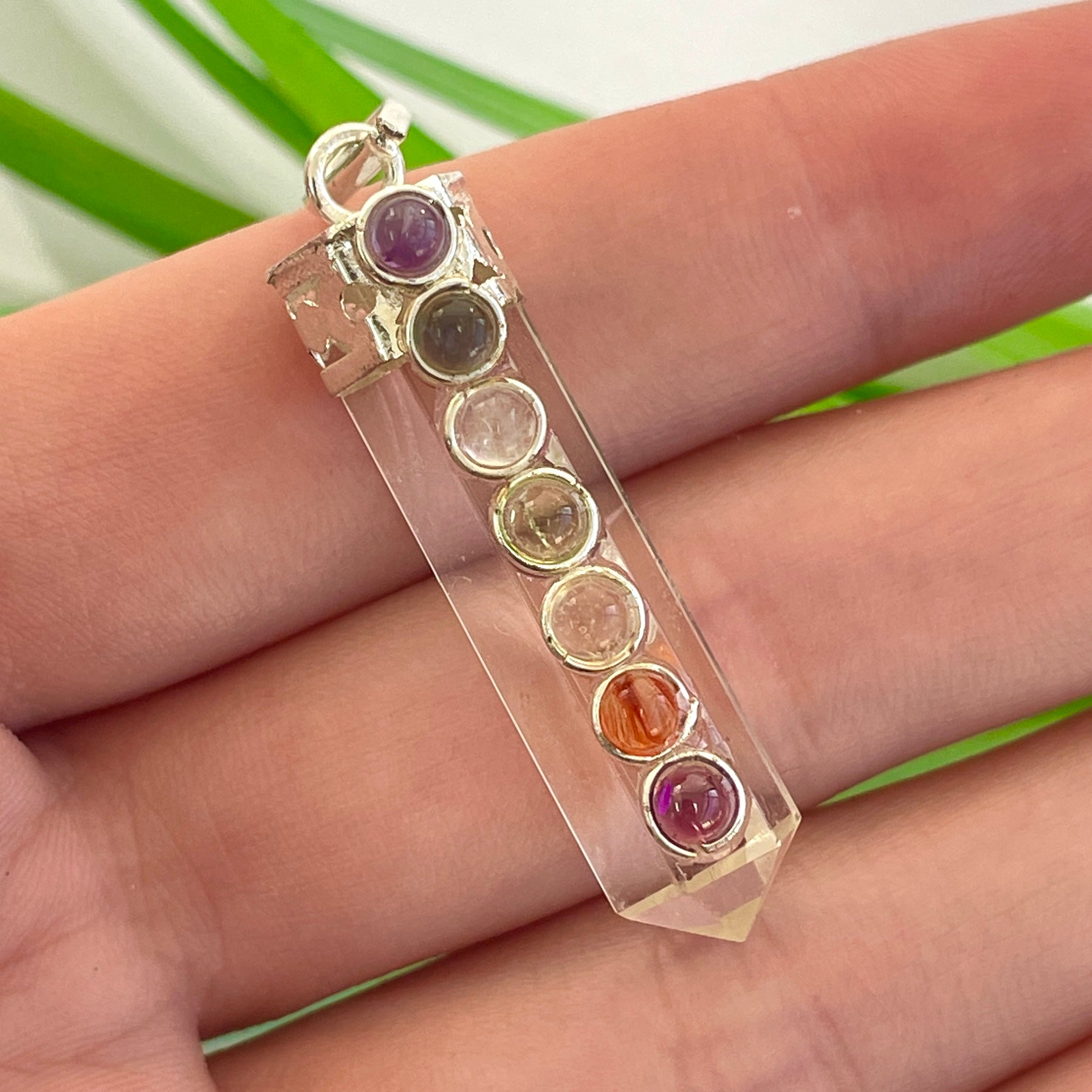 Clear Quartz - Chakra Cap Point Pendant