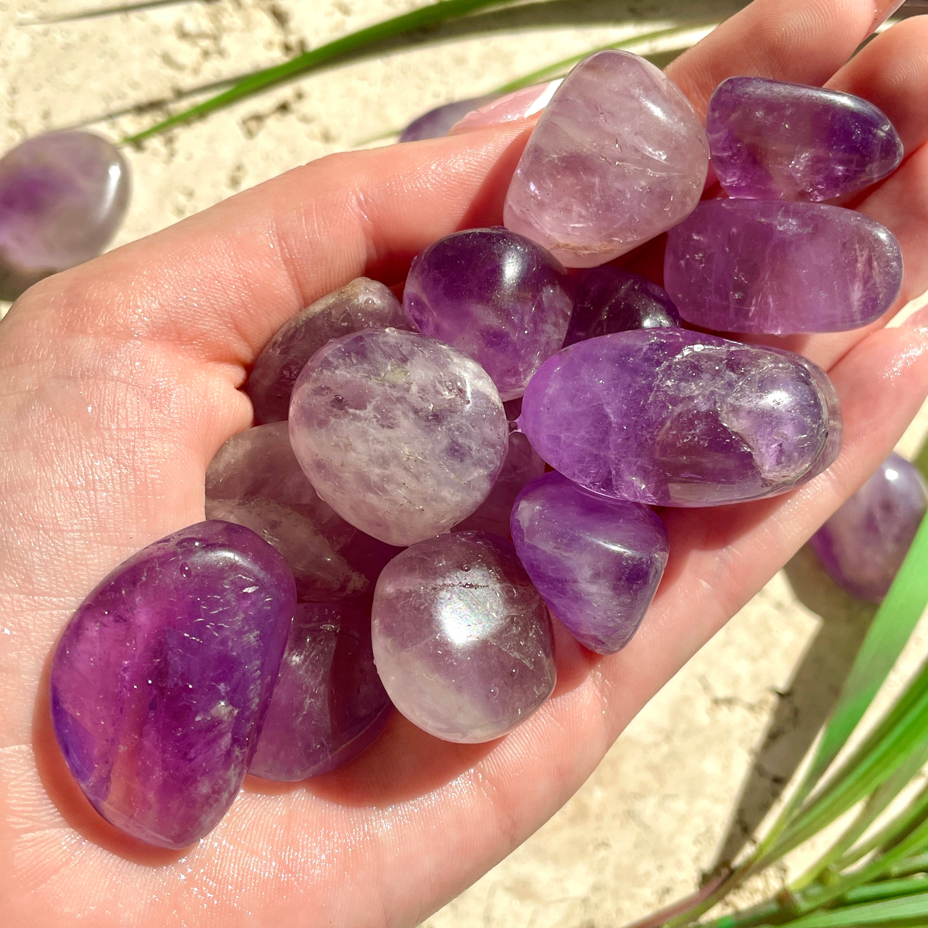 Amethyst tumbled (20-25pc) 250gm (IN)