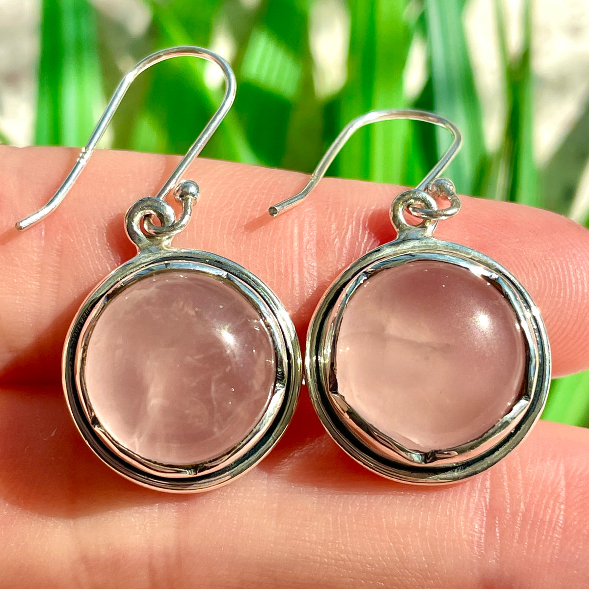 Rose Quartz St.Silver Earring - 08