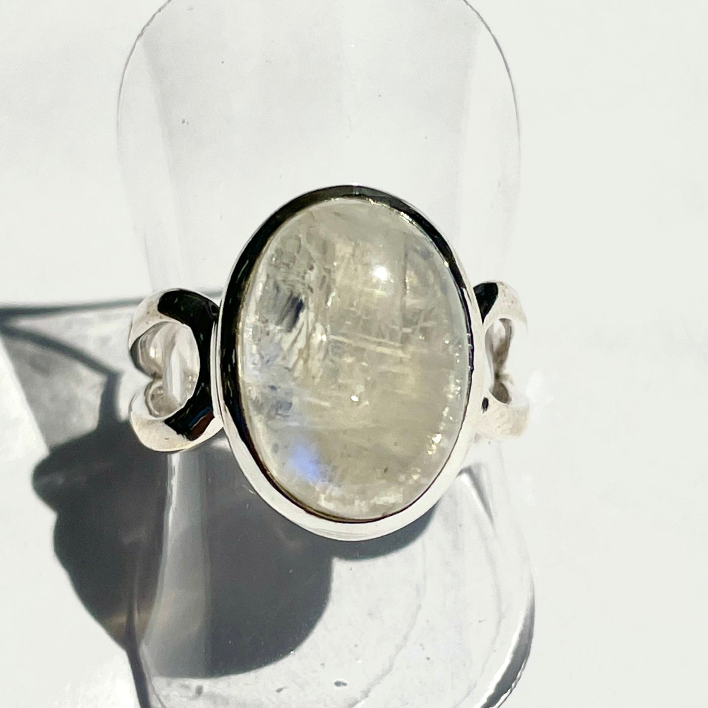 Rainbow Moonstone Sterling Silver Ring - SR2