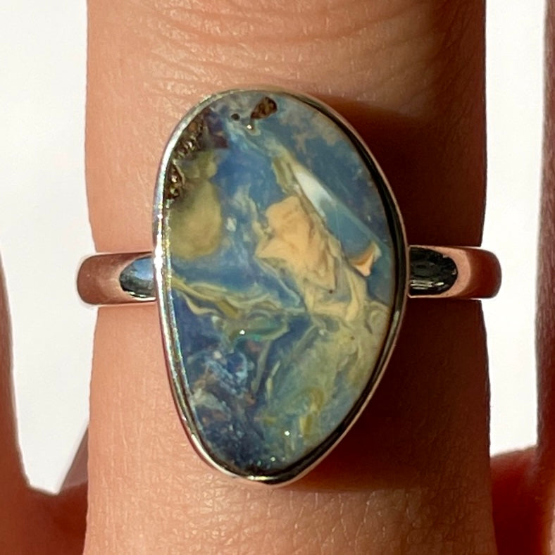 Boulder Opal (AUS Natural) St.Silver925 Ring - OR14
