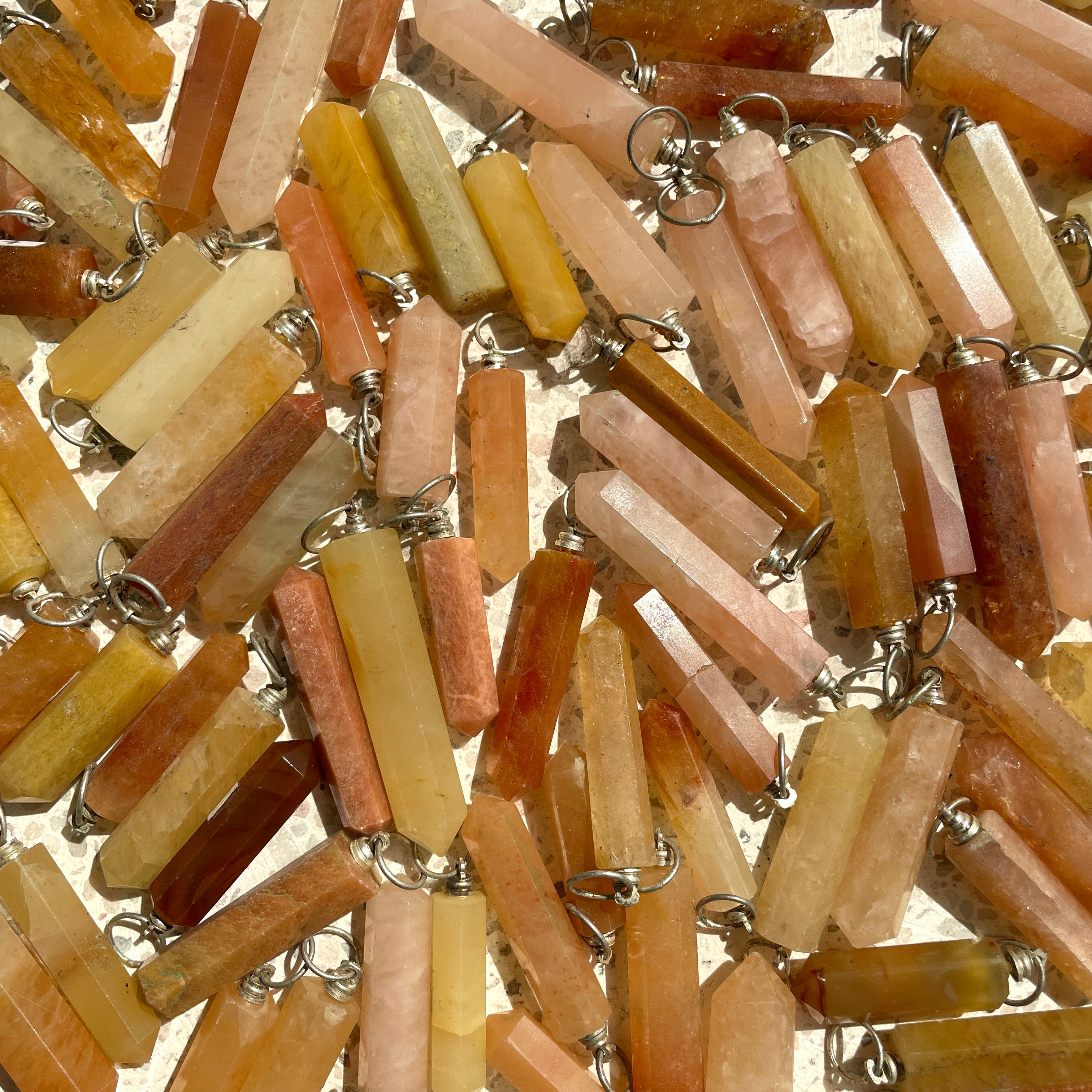 Yellow/Red Aventurine Point Pendant