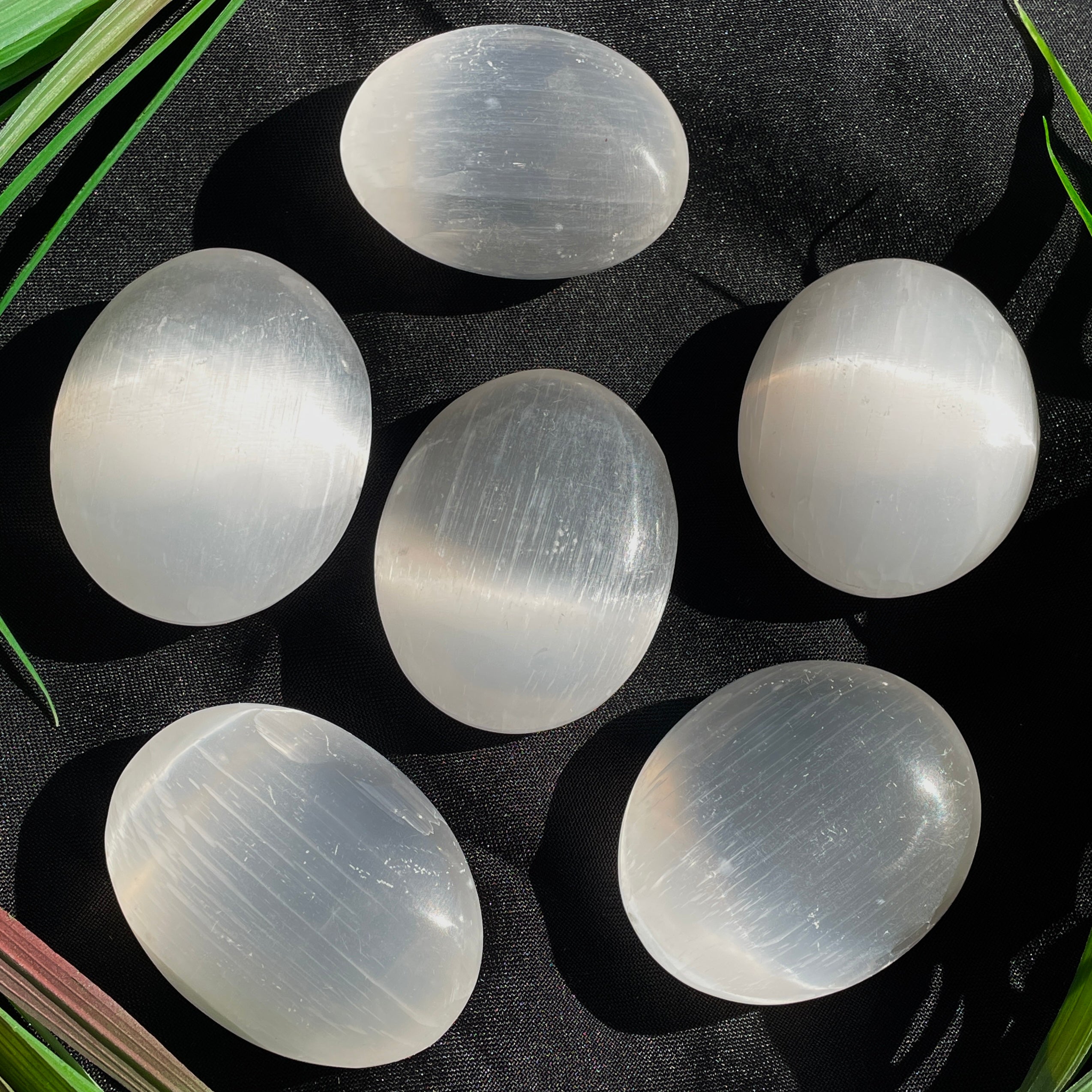 Selenite Palm Stone - White - Large