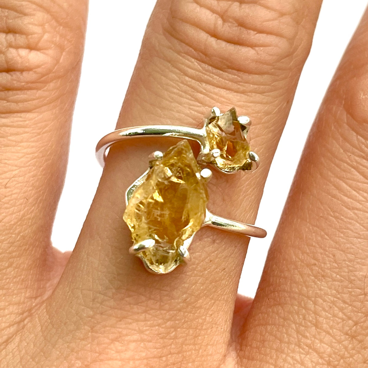 Citrine Double - St.Silver Ring