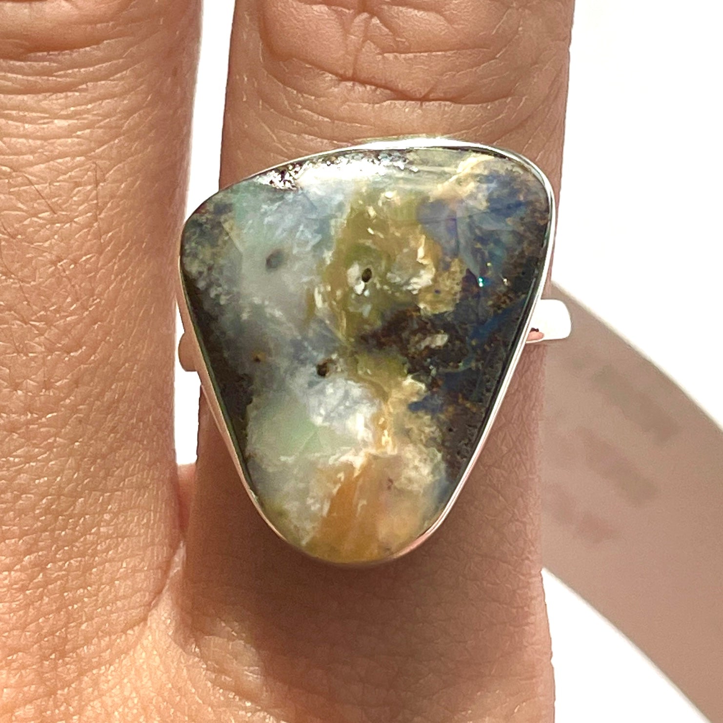 Boulder Opal (AUS Natural) St.Silver925 Ring - OR7