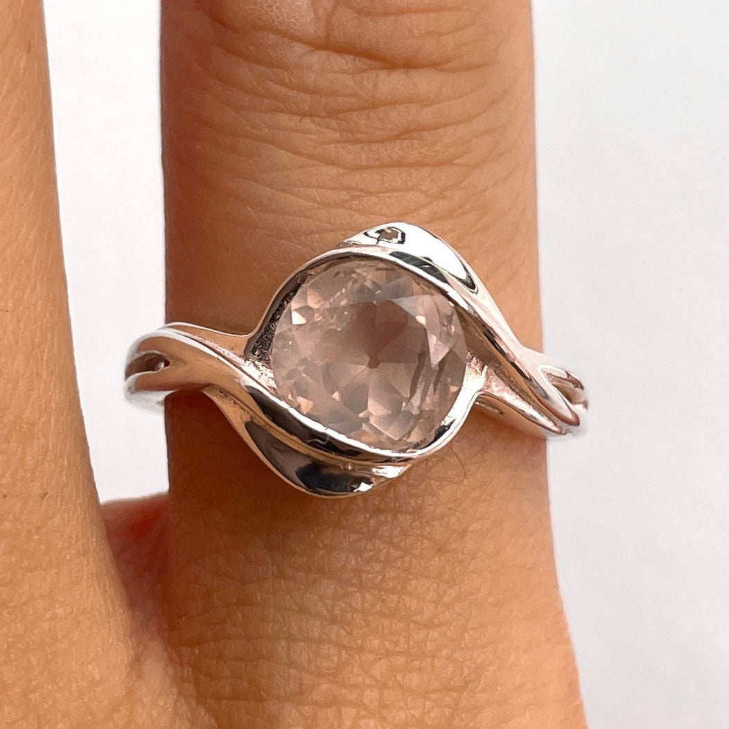 Rose Quartz St.Silver Ring - SR5
