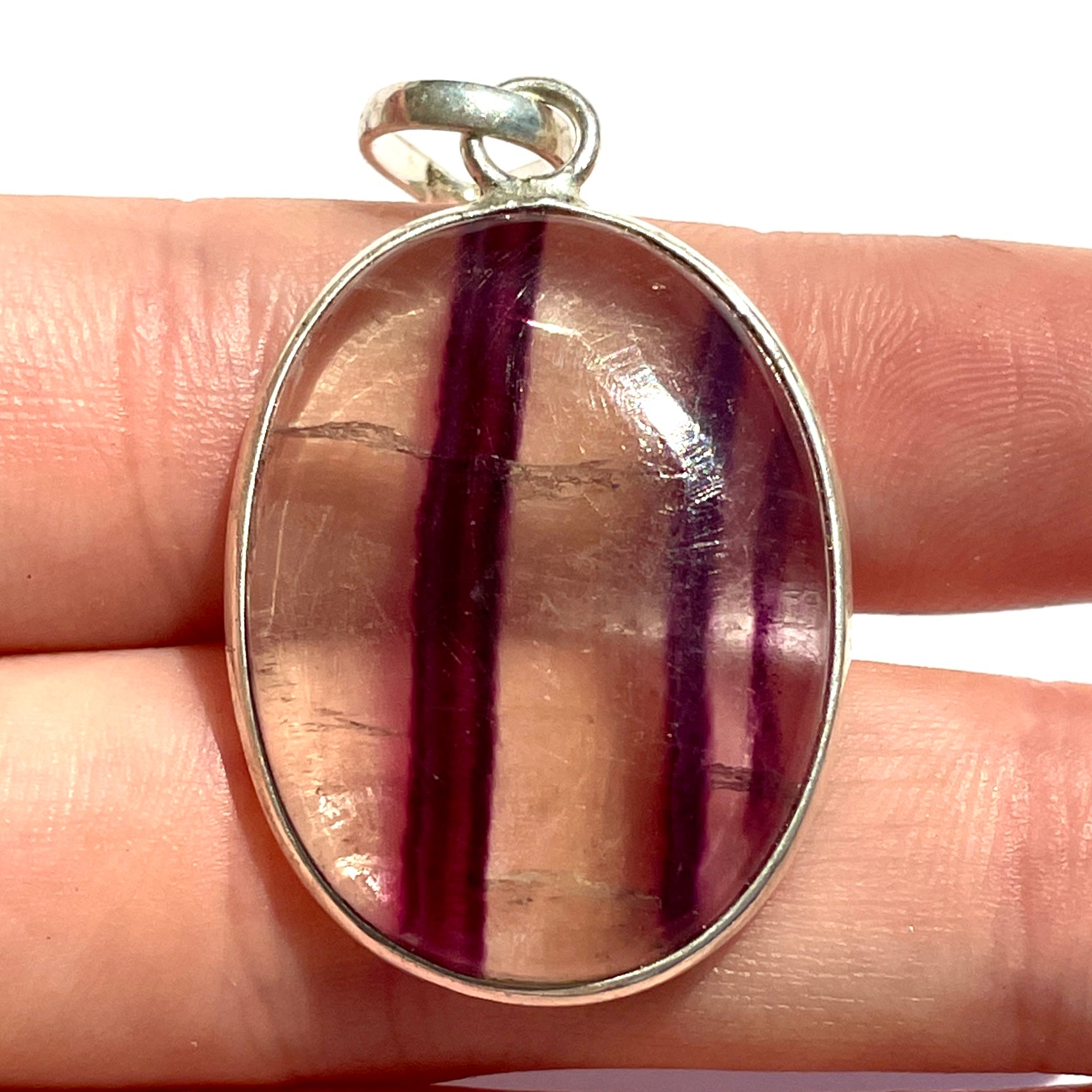 Fluorite St. Silver Pendant - SP131