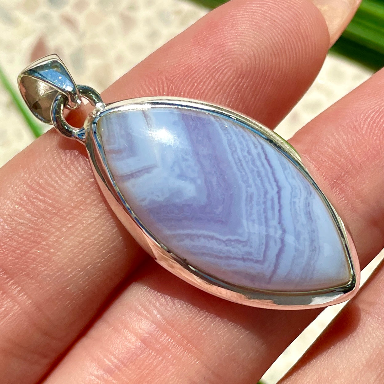 Blue Lace St.Silver Pendant - SP169