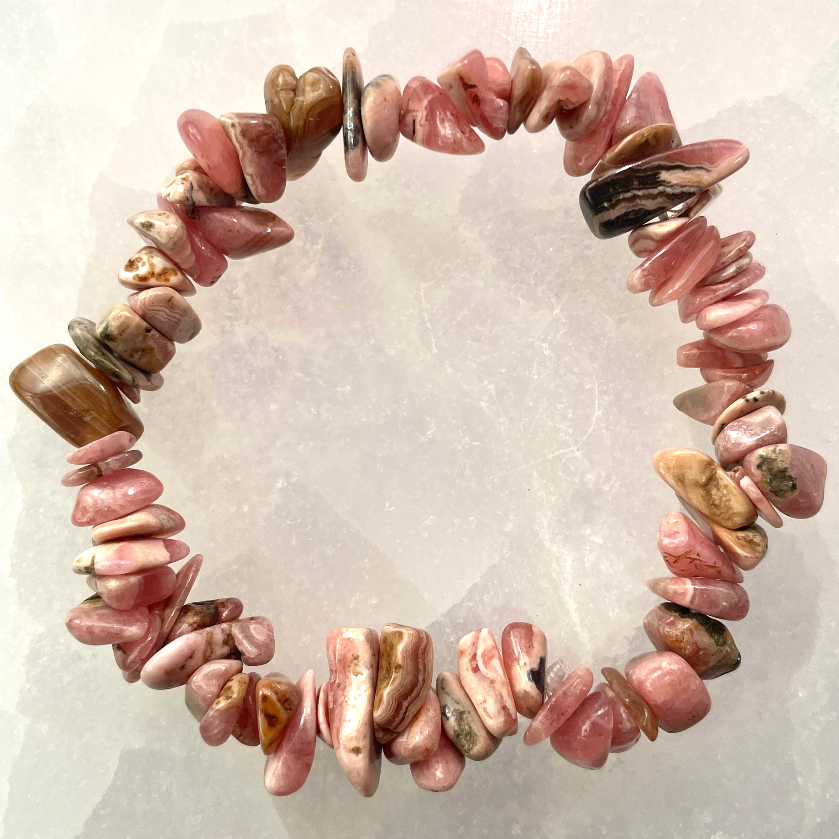 Rhodochrosite (Argentina) Chip Bracelet