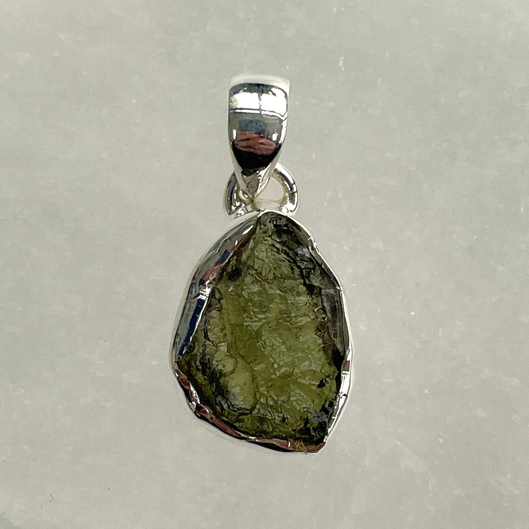 Moldavite Silver Pendant - M47