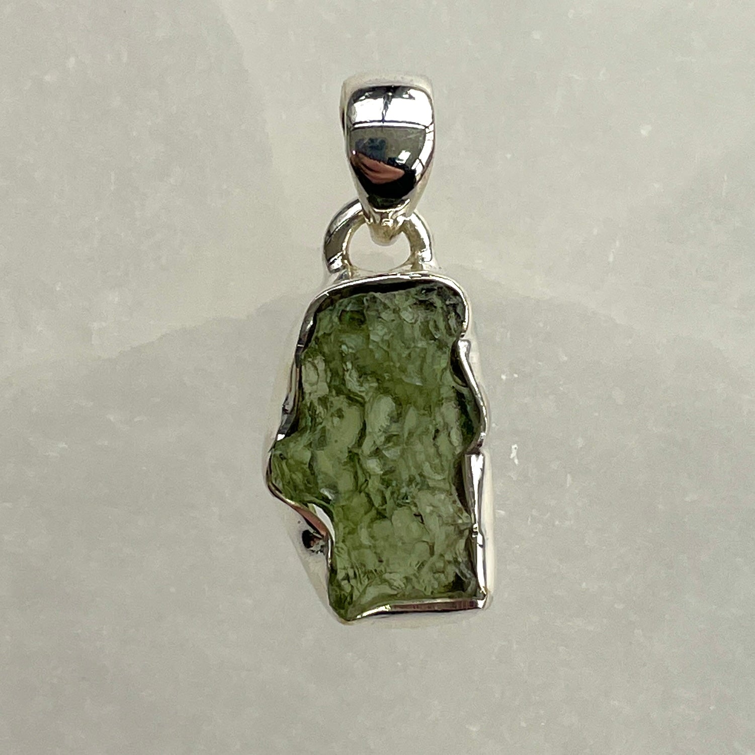 Moldavite Silver Pendant - M48