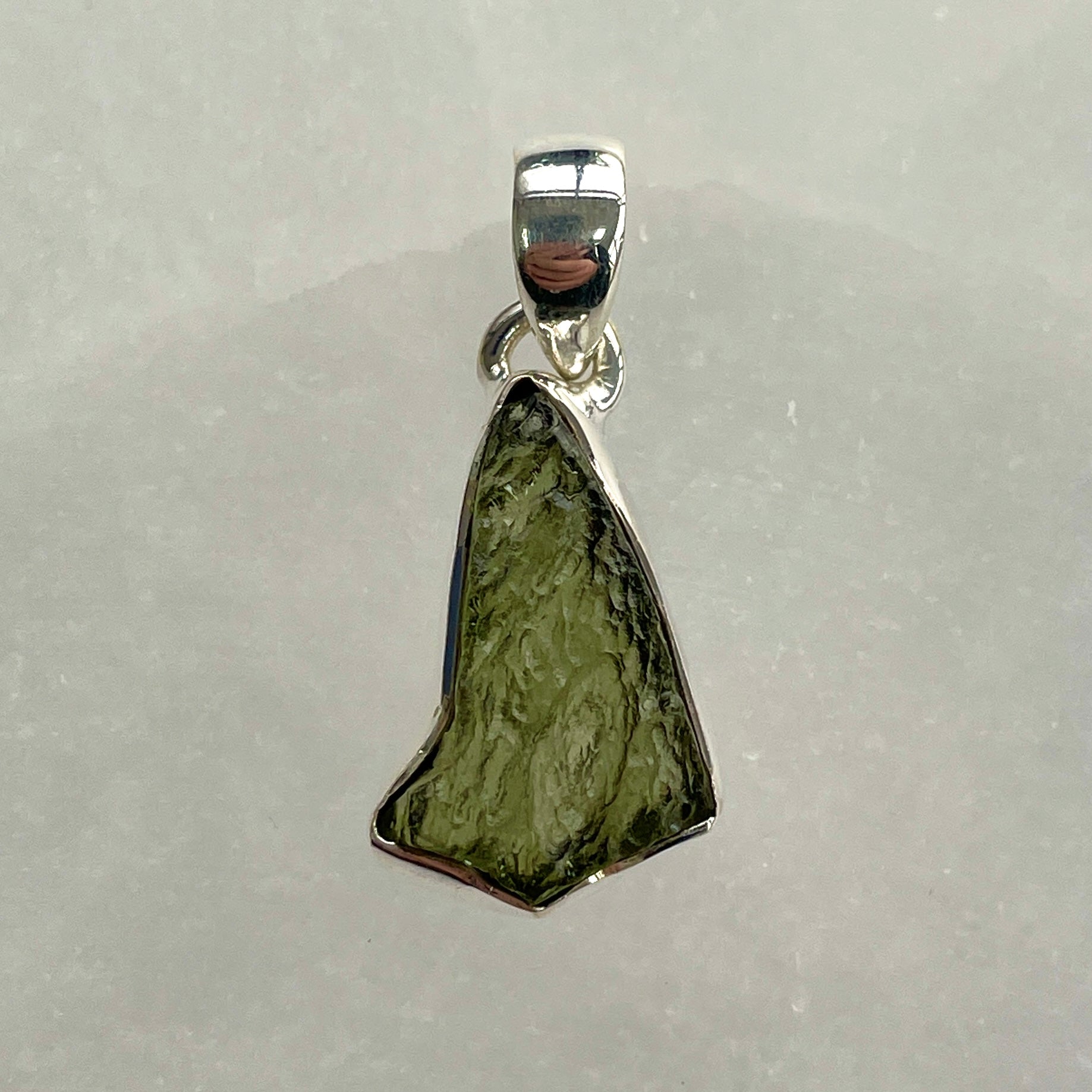 Moldavite Silver Pendant - M49