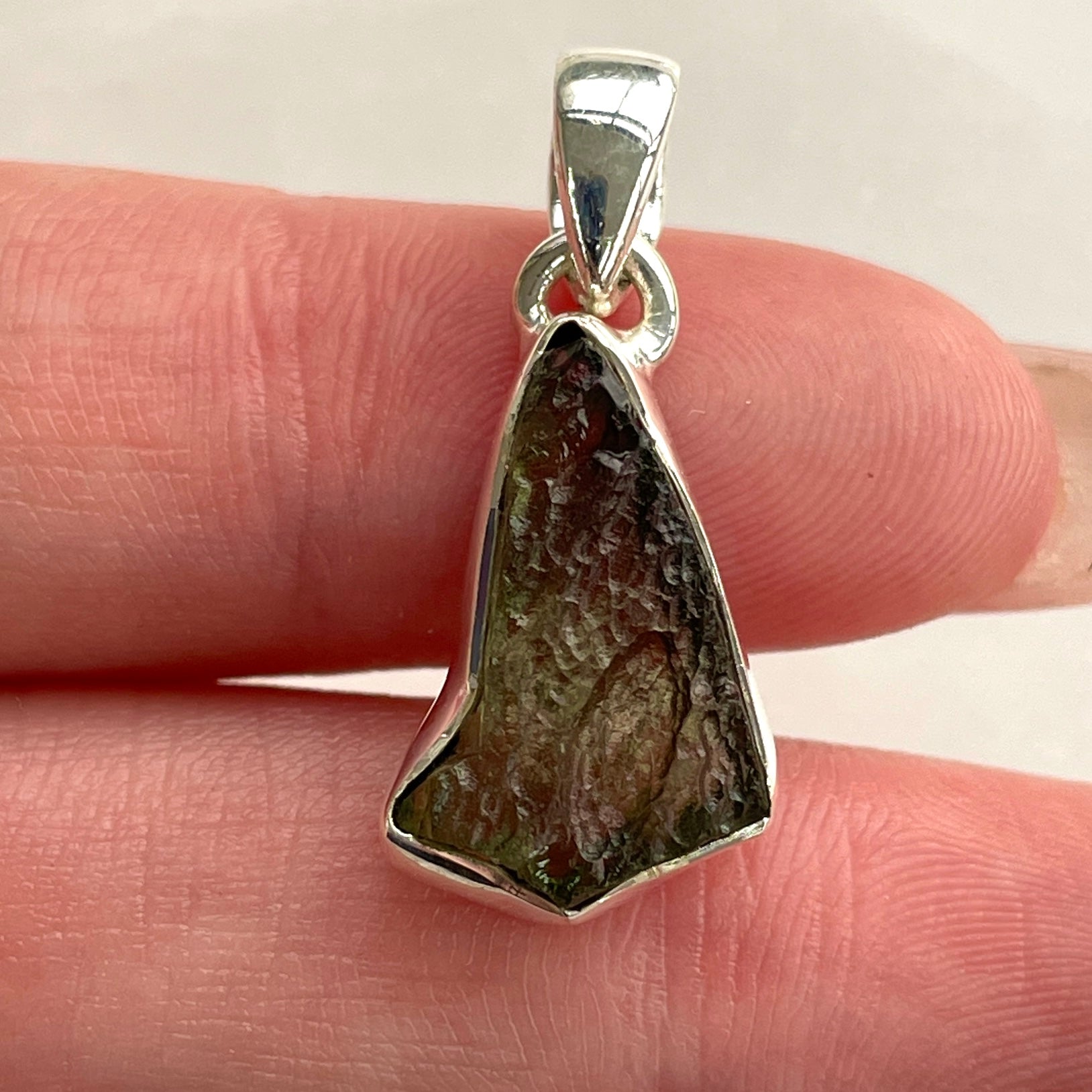 Moldavite Silver Pendant - M49