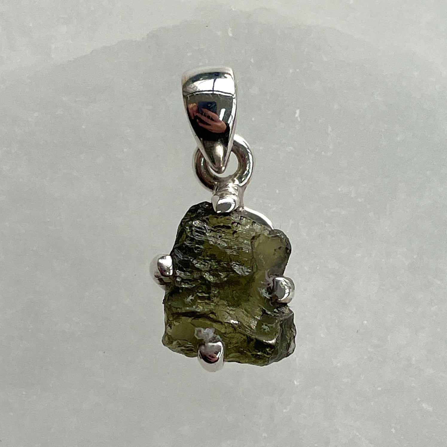 Moldavite Silver Pendant - M52