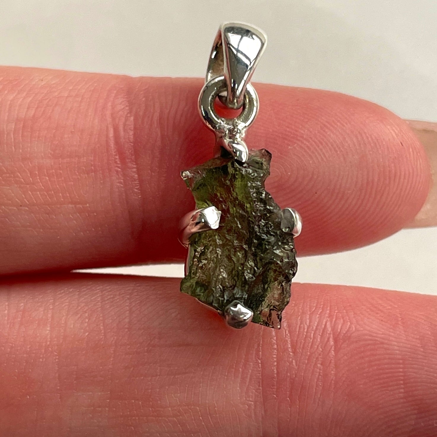 Moldavite Silver Pendant - M53