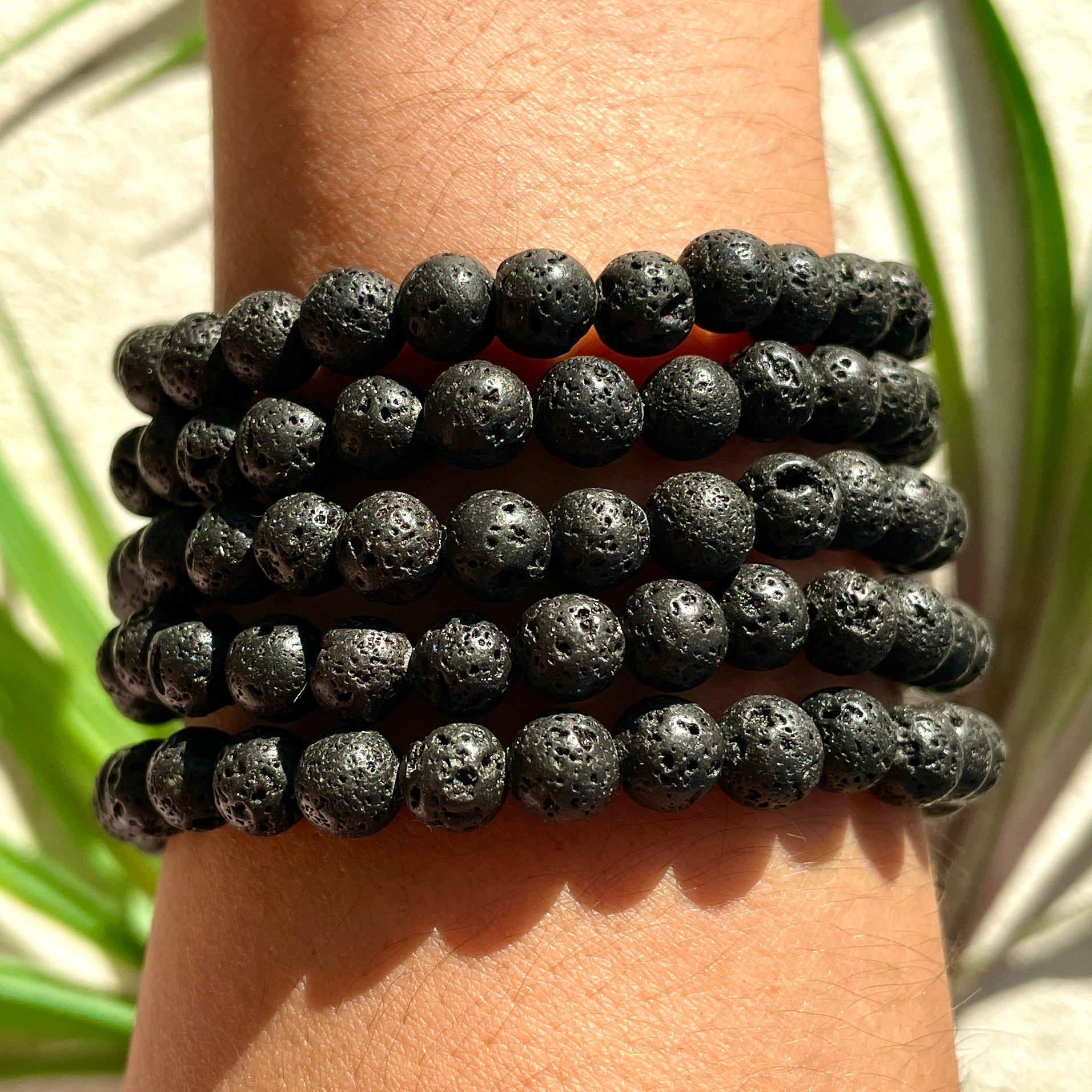 Lava Stone Beads Bracelet - 6mm