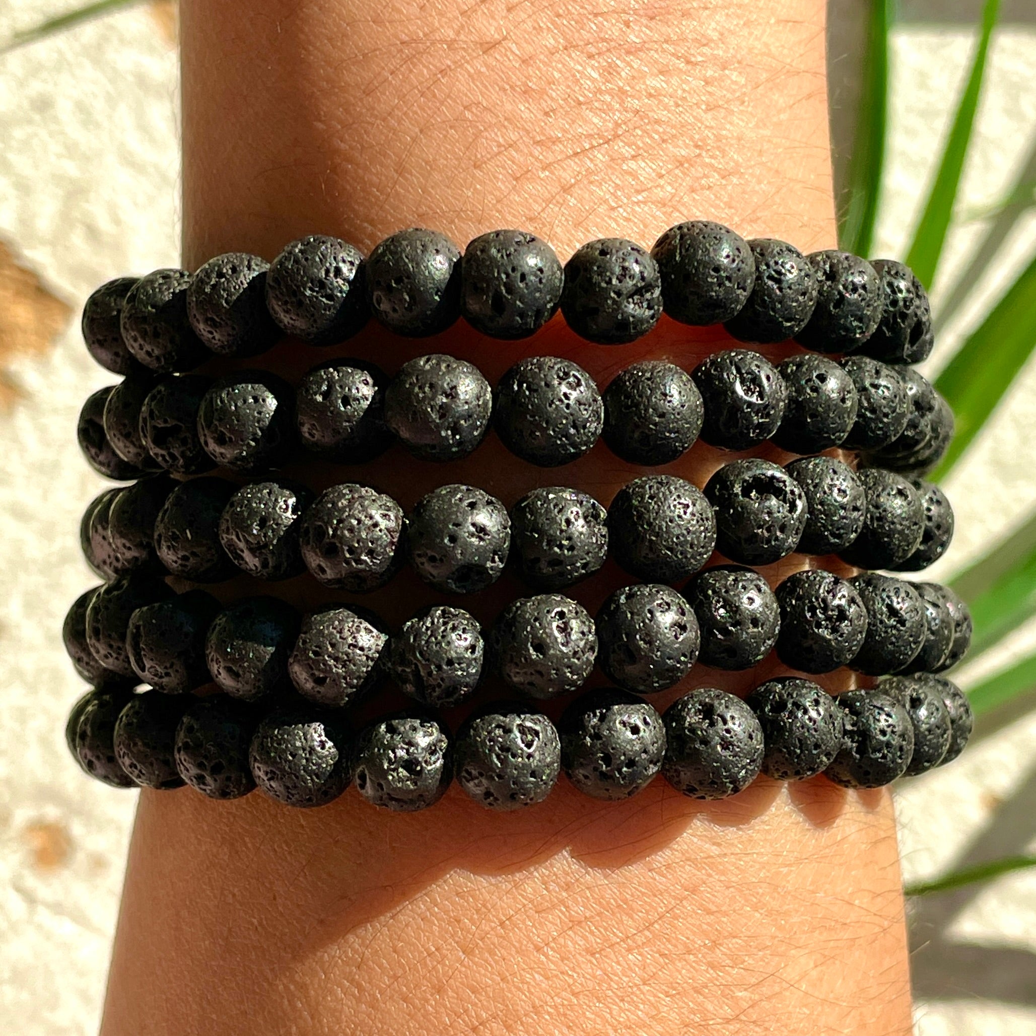 Lava Stone Beads Bracelet - 6mm