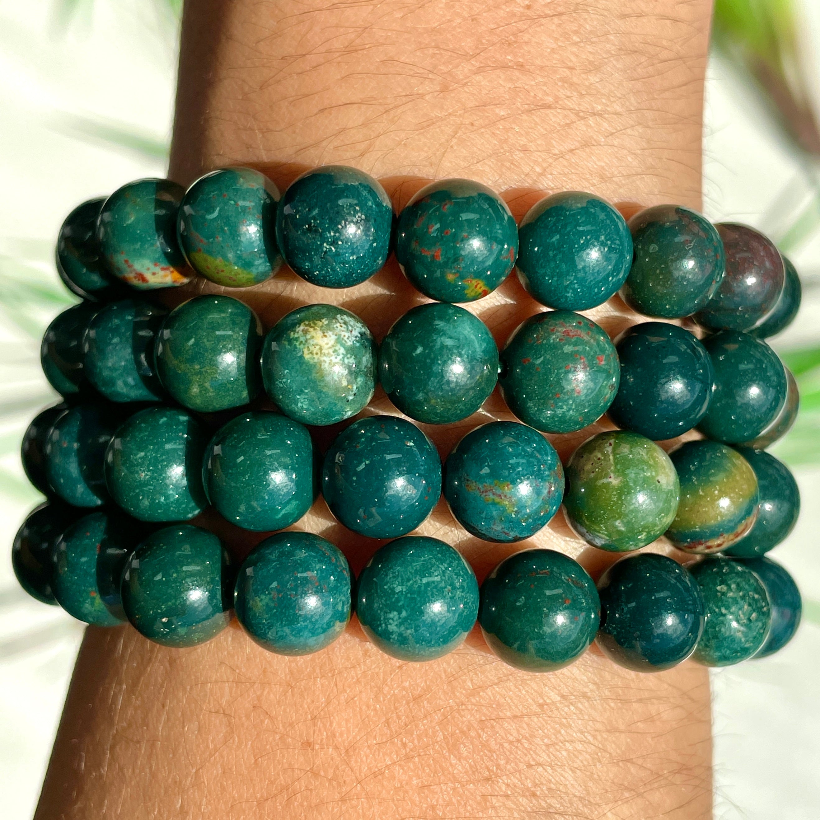 Bloodstone Beads Bracelet - 8mm