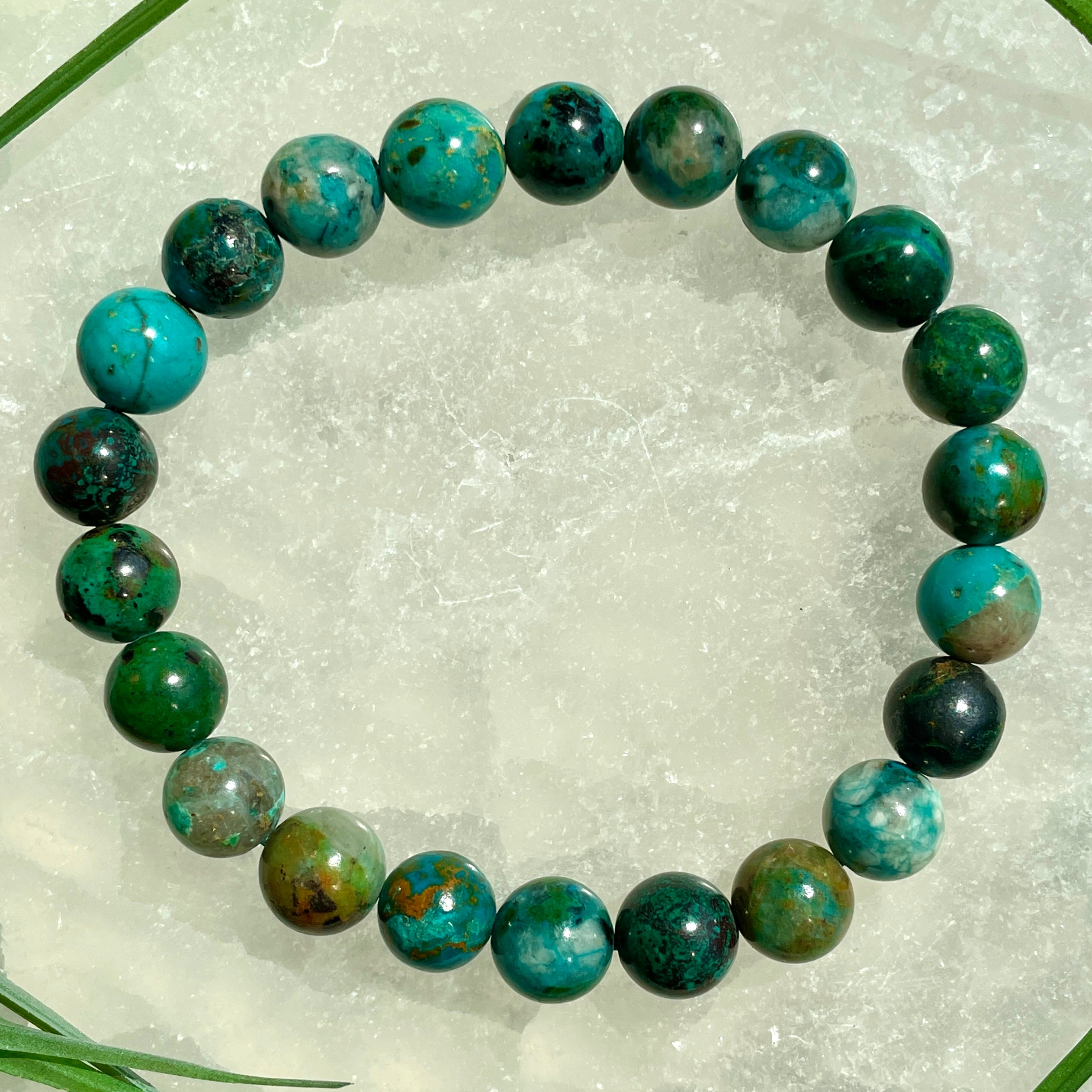 Chrysocolla Peru Beads Bracelet - 8mm