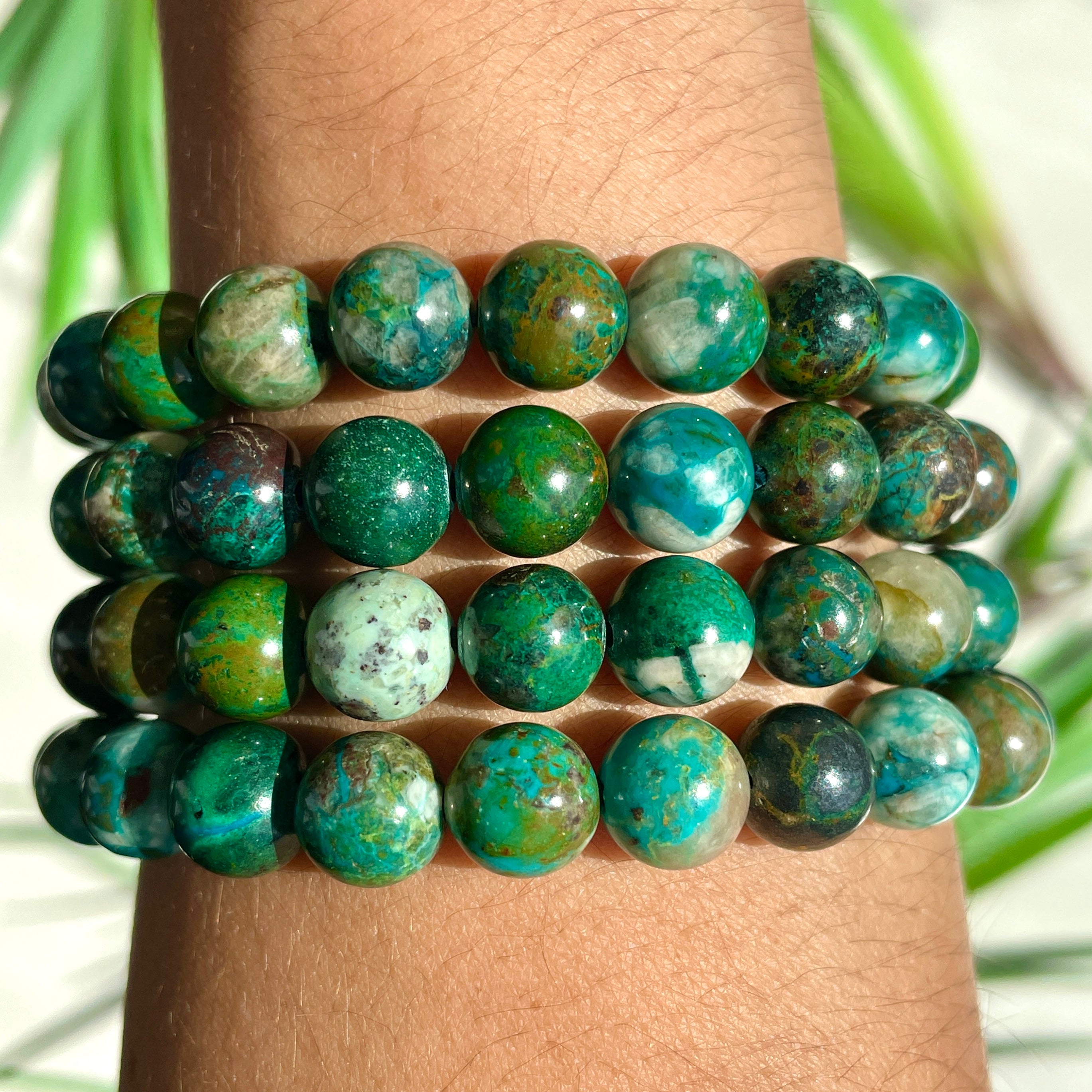 Chrysocolla Peru Beads Bracelet - 8mm