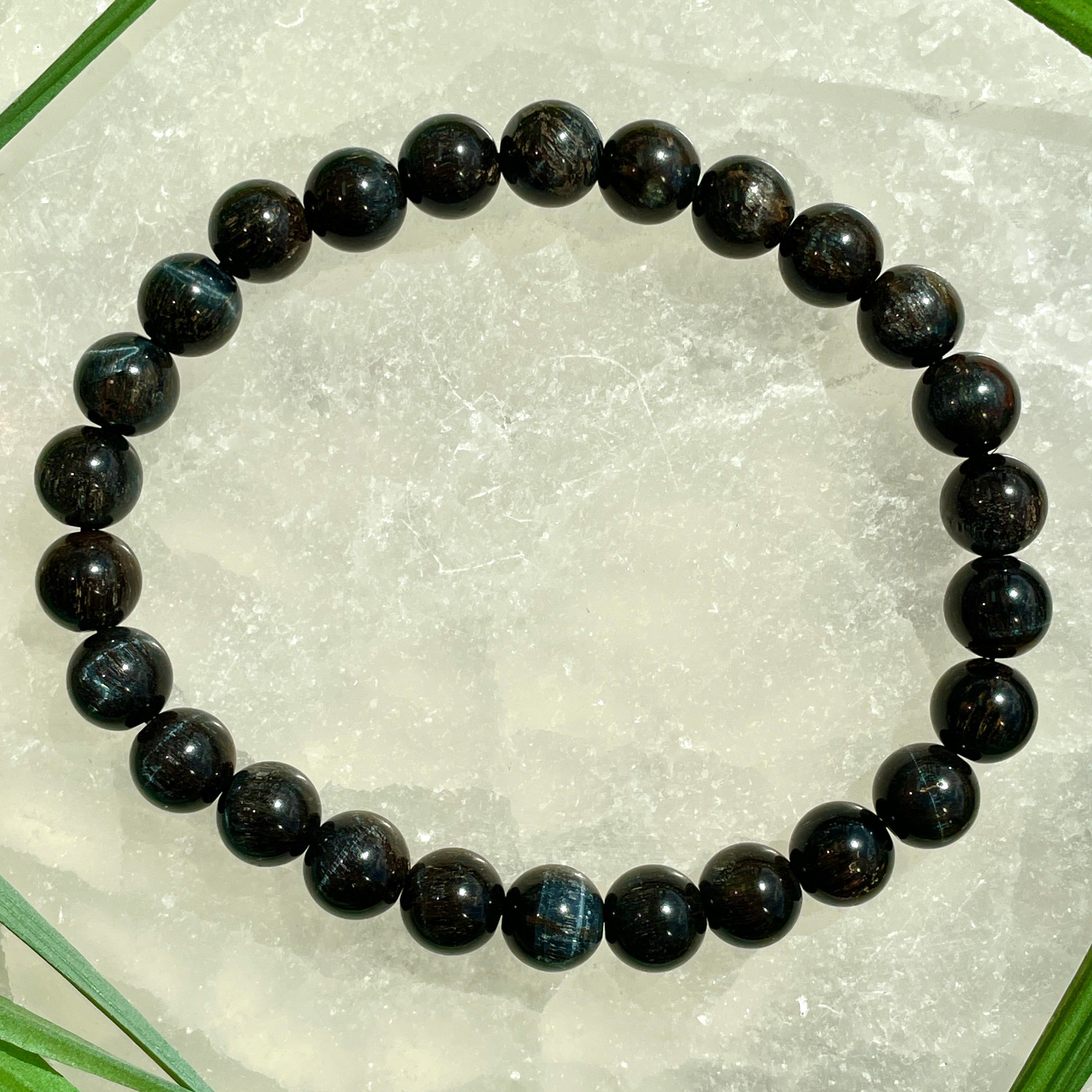 Blue Tiger's Eye Beads Bracelet - 7mm