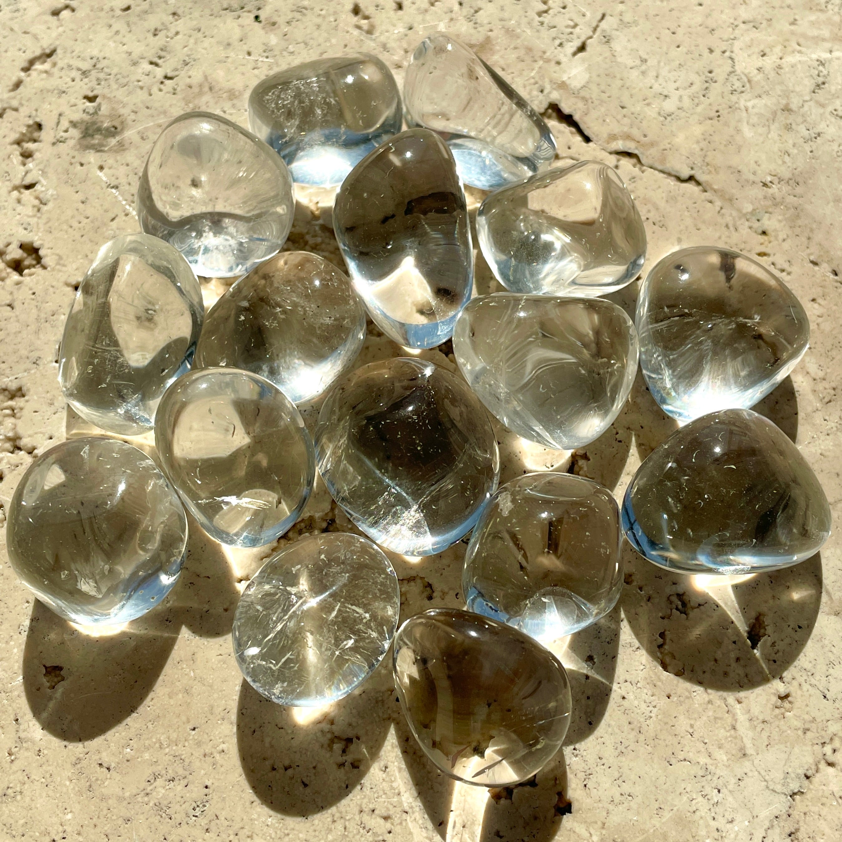 Clear Quartz 'A' Tumbled(IN) (16-18pc) 250gm