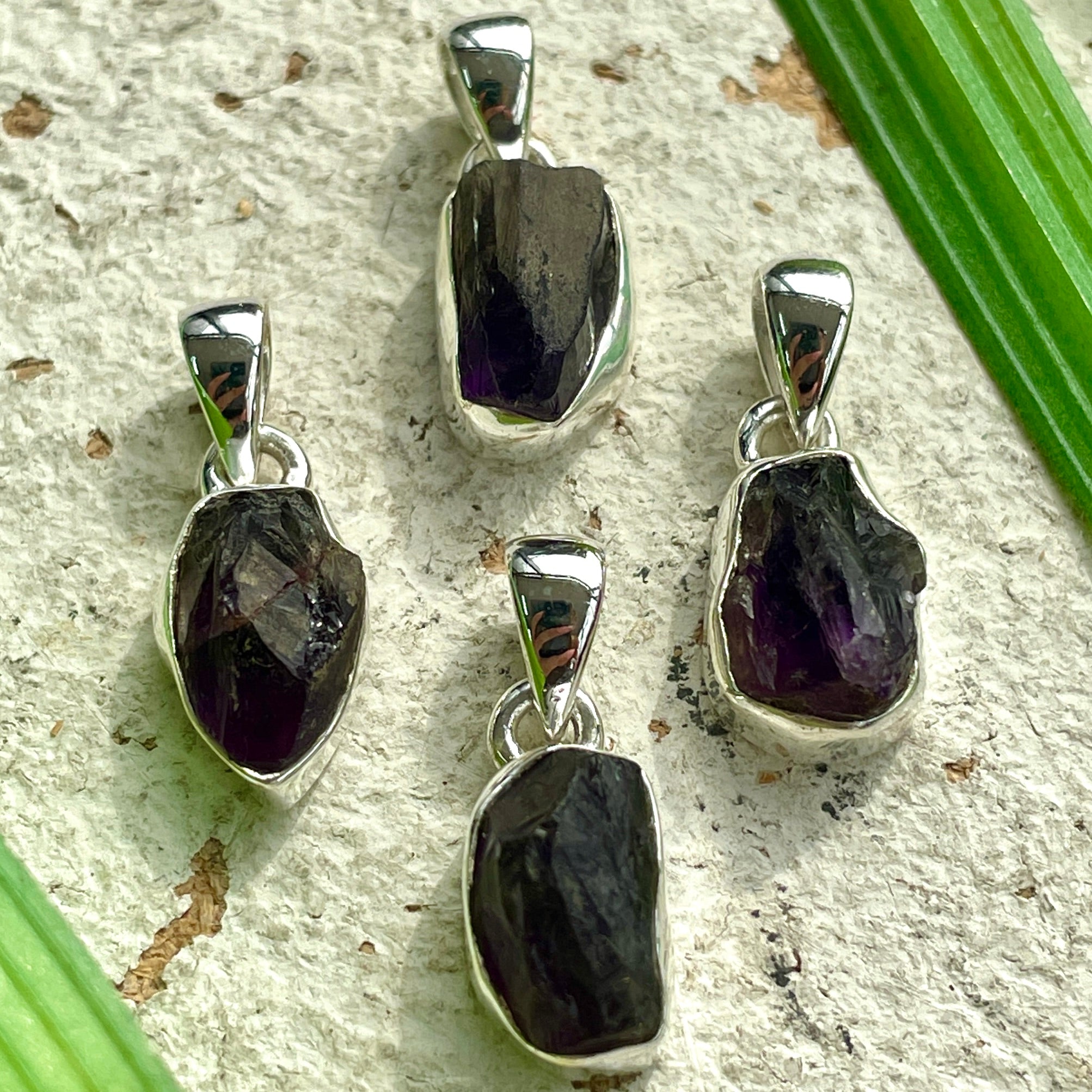 Amethyst Sterling Silver Rough Pendant