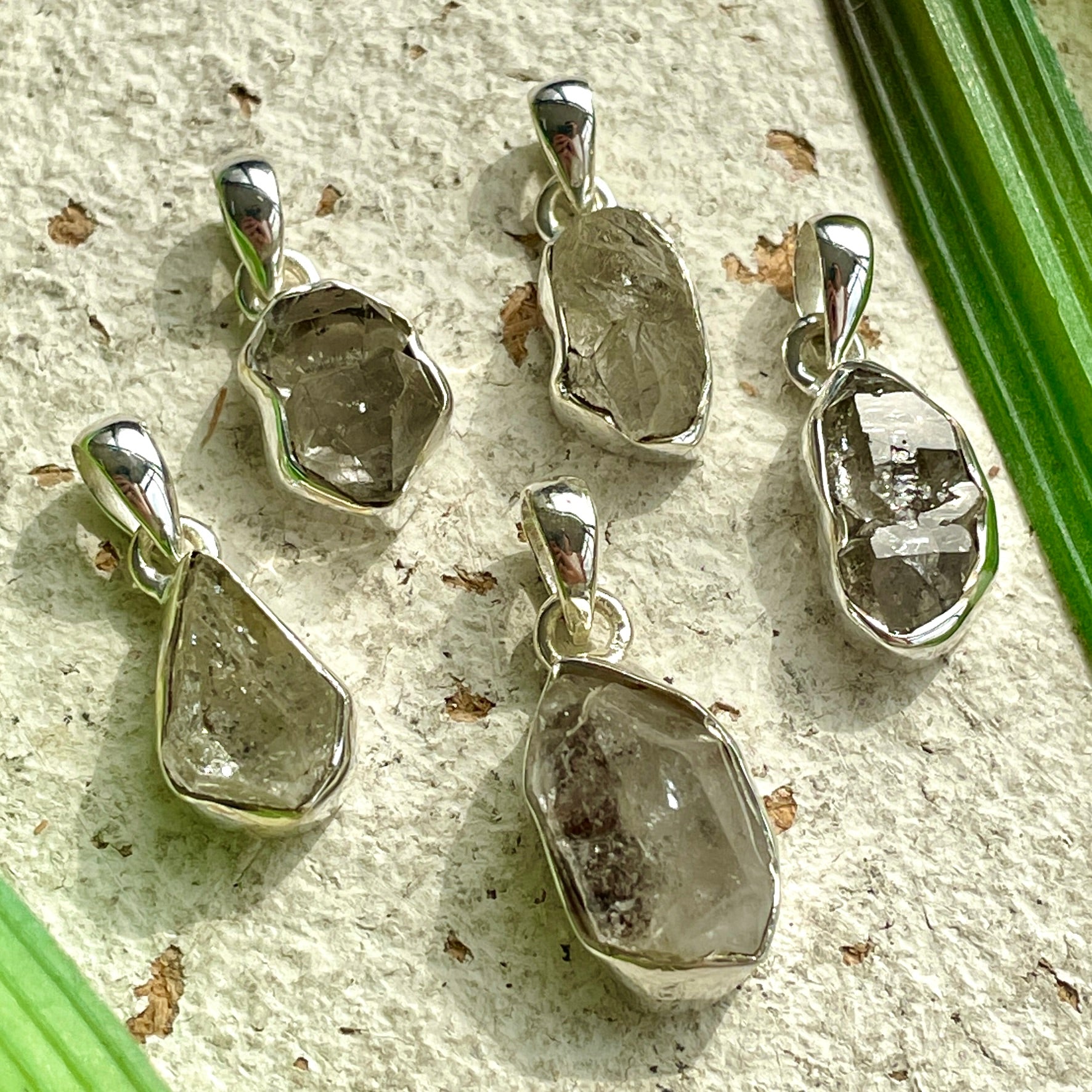 Herkimer Diamond Sterling Silver Rough Pendant