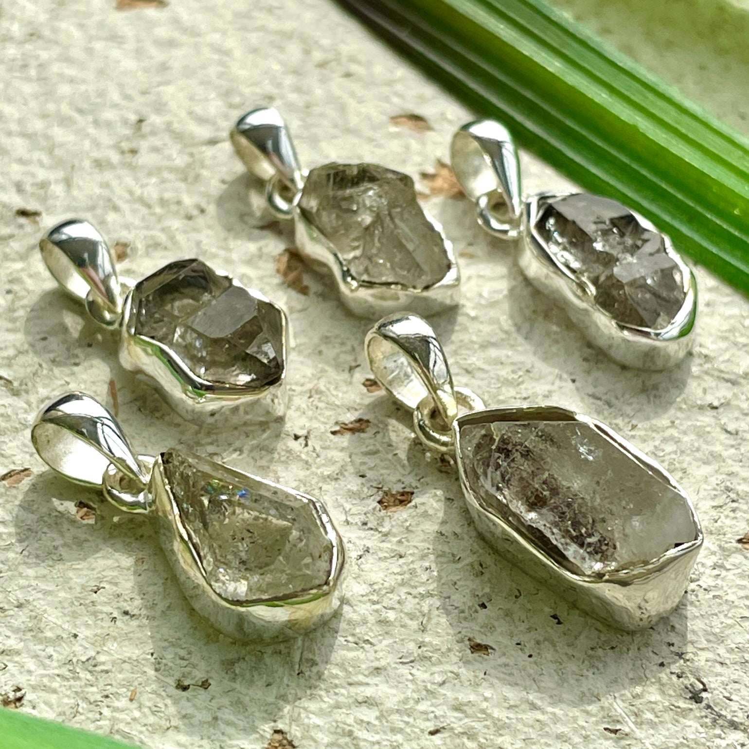 Herkimer Diamond Sterling Silver Rough Pendant