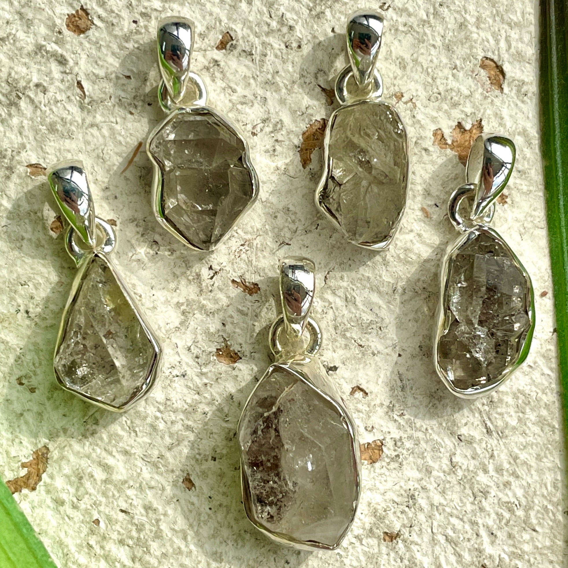 Herkimer Diamond Sterling Silver Rough Pendant