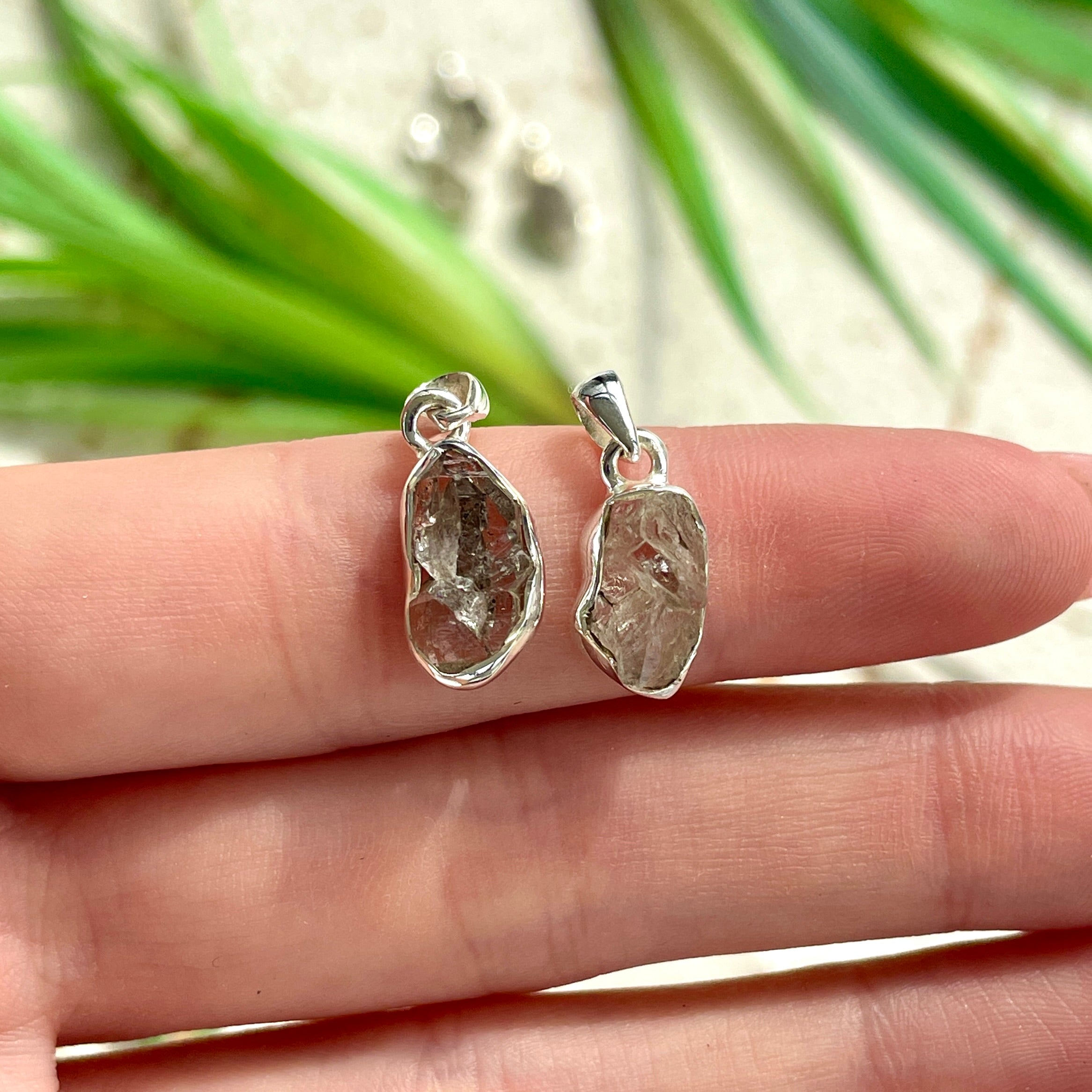 Herkimer Diamond Sterling Silver Rough Pendant