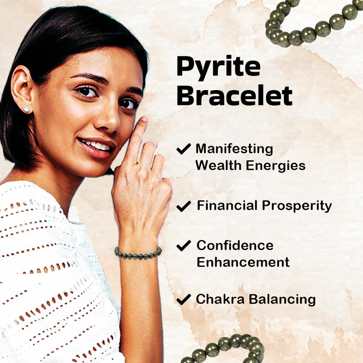 Pyrite Beads Bracelet-8mm