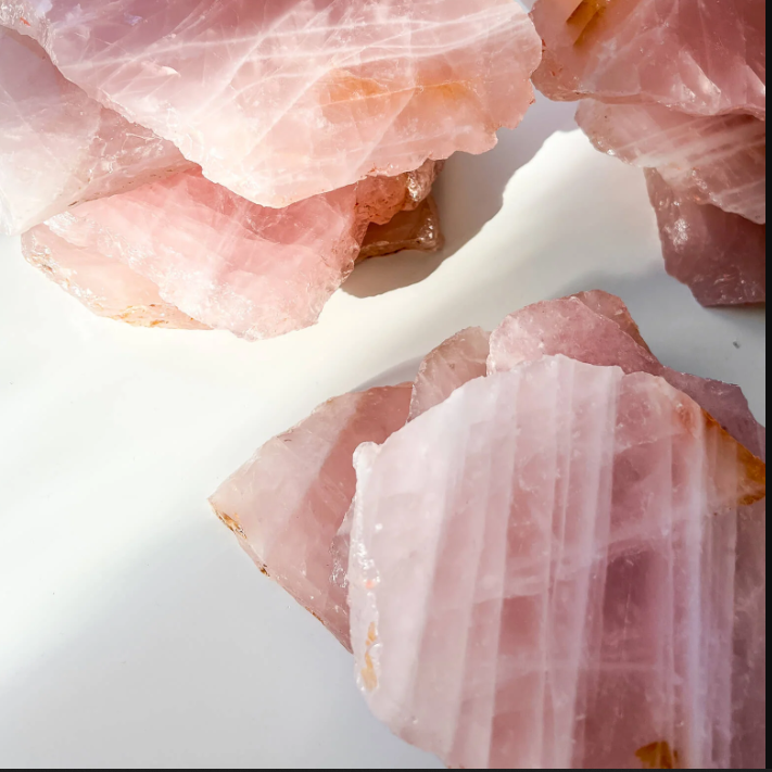 Rose Qtz - Slab/Slice - 7-9cm