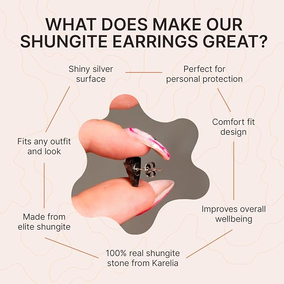 Shungite Elite Rough Stud Earrings