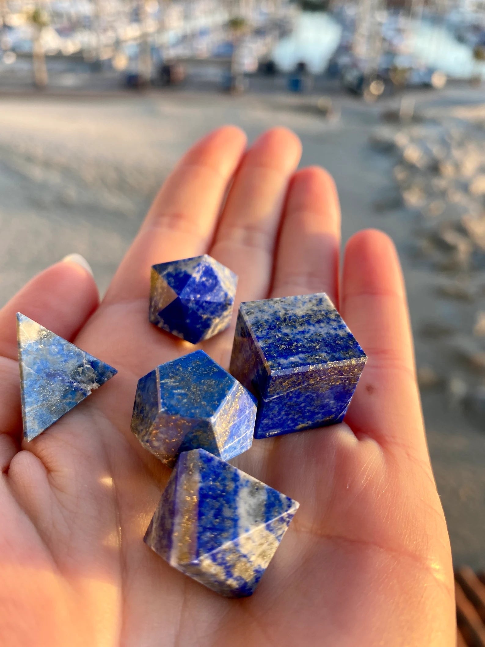 Sacred Geometry Set 5pc - Lapis Lazuli