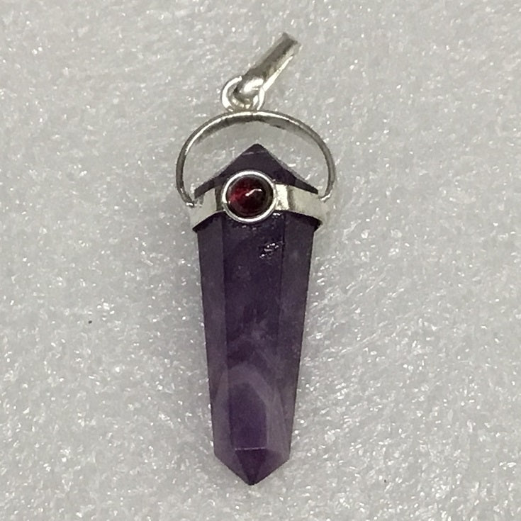 Amethyst - DT Pendant with Garnet