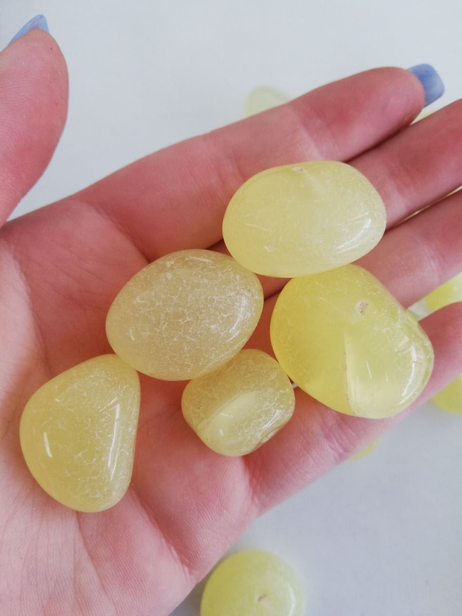 Neon Yellow Agate Tumbled - 250g