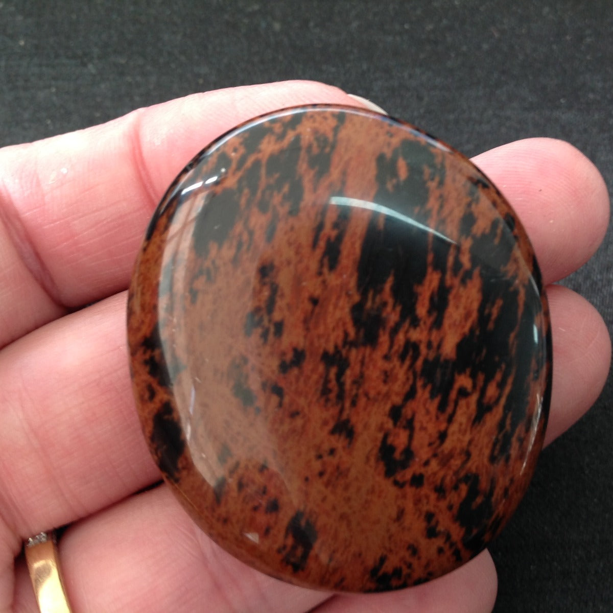 Pocket Palm Stone - Mahogany Obsidian