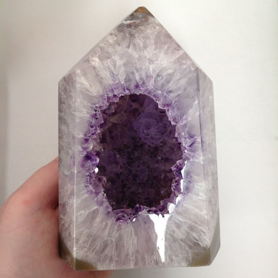 Amethyst Druzy Quartz Point Geode - B