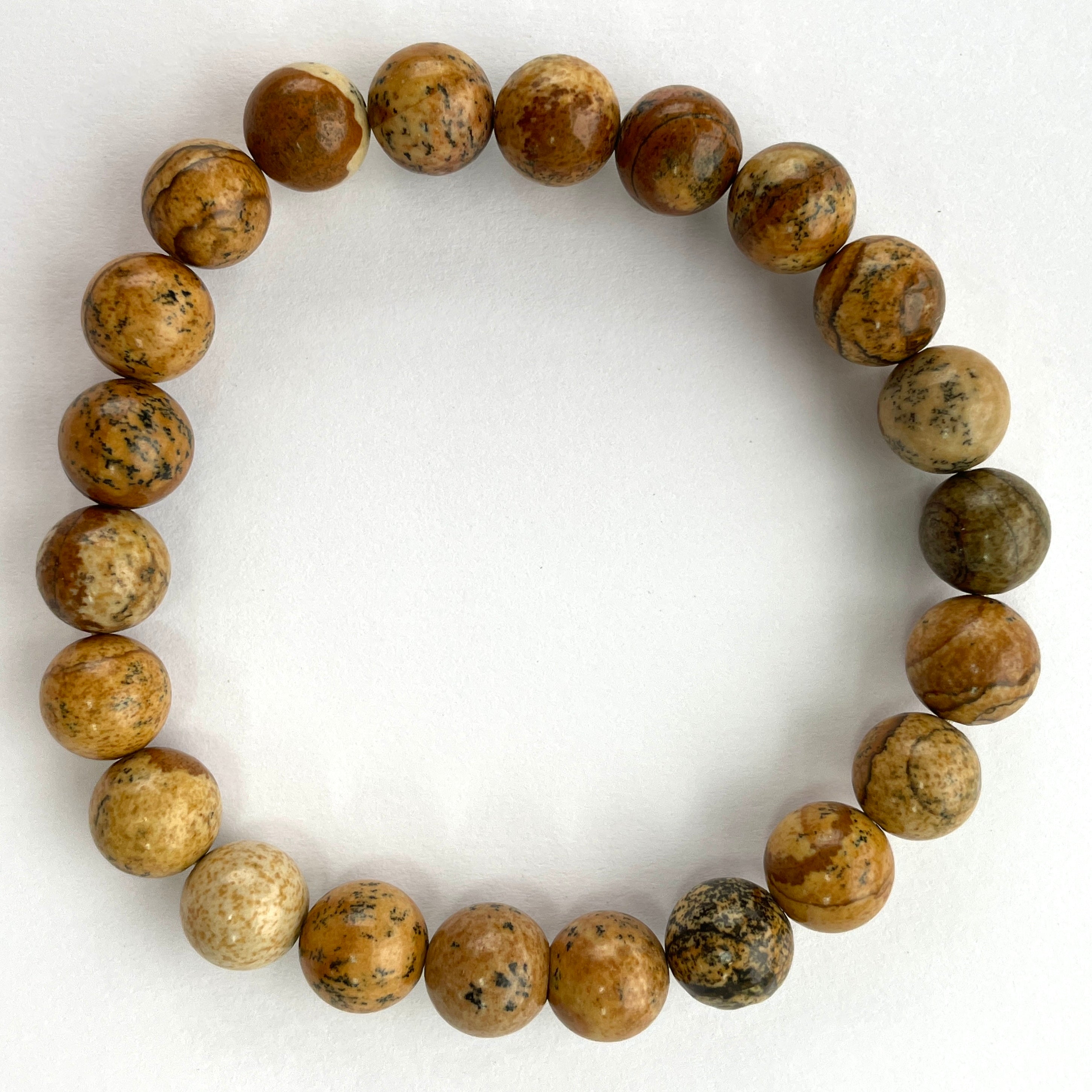 Picture Jasper Beads Bracelet