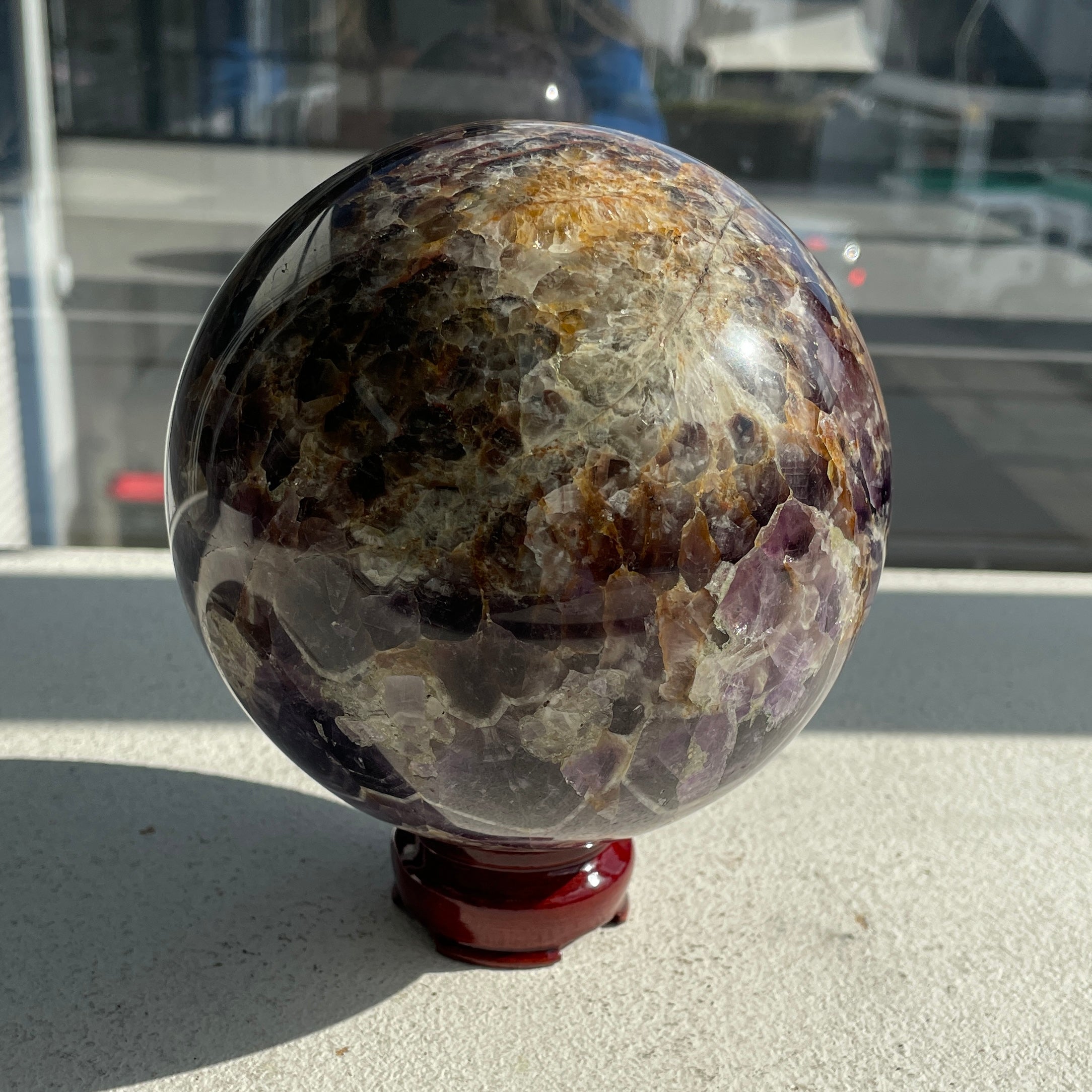 Chevron Amethyst - Large Sphere - 04