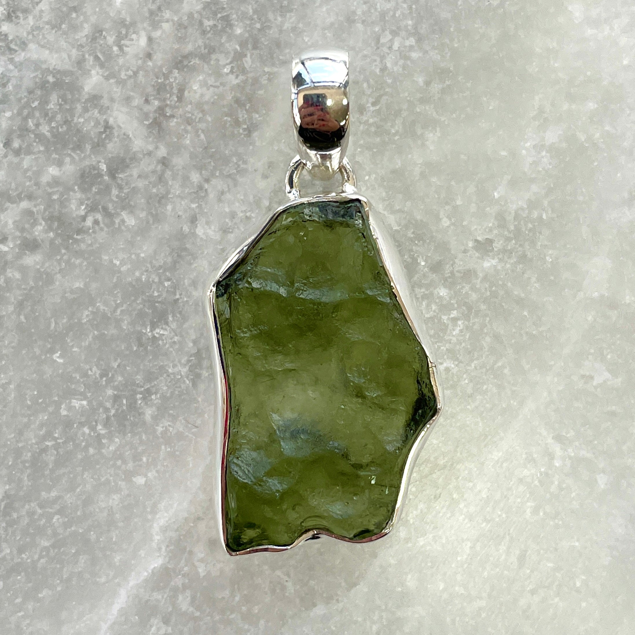 Moldavite - Silver Pendant Large - M39